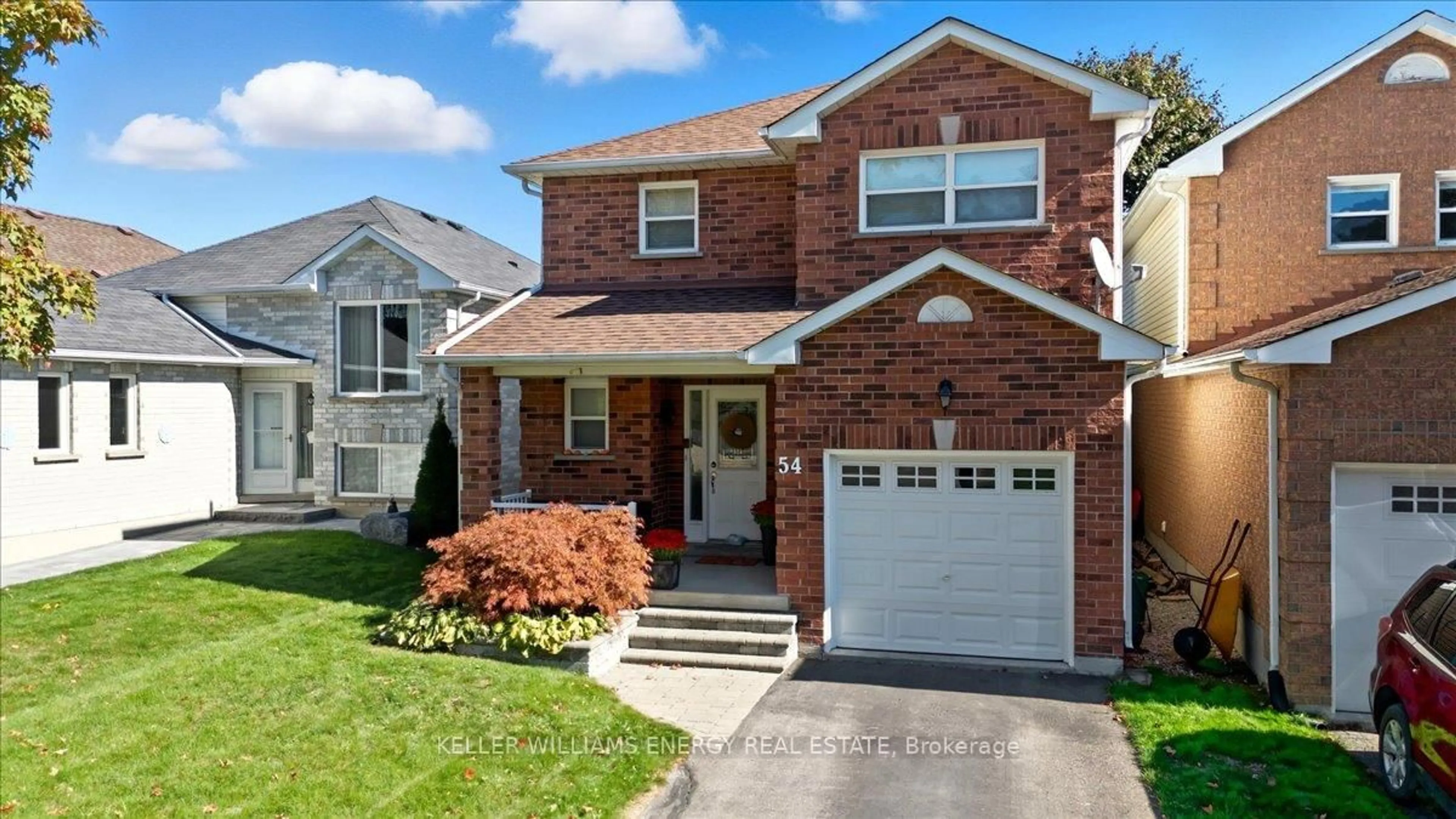 Home with brick exterior material, street for 54 Farncomb Cres, Clarington Ontario L1C 4L8