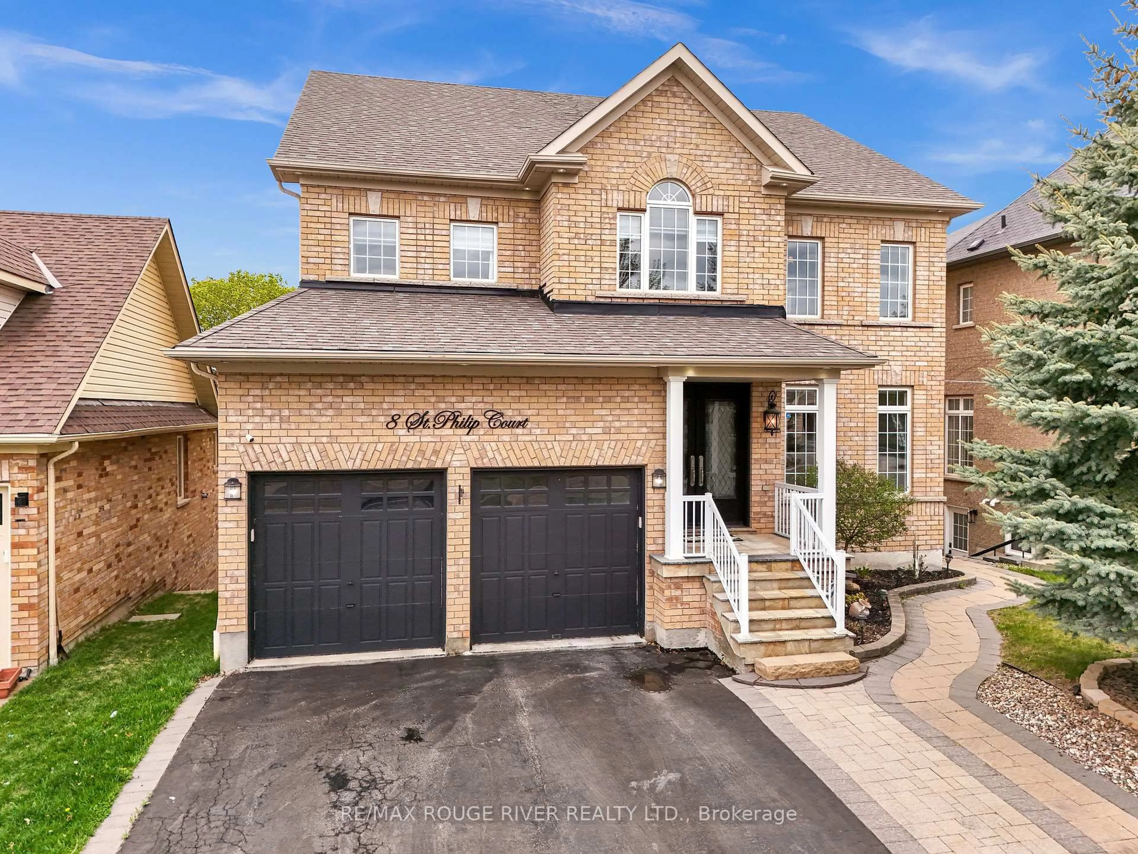Home with brick exterior material, street for 8 St Philip Crt, Whitby Ontario L1P 0A5