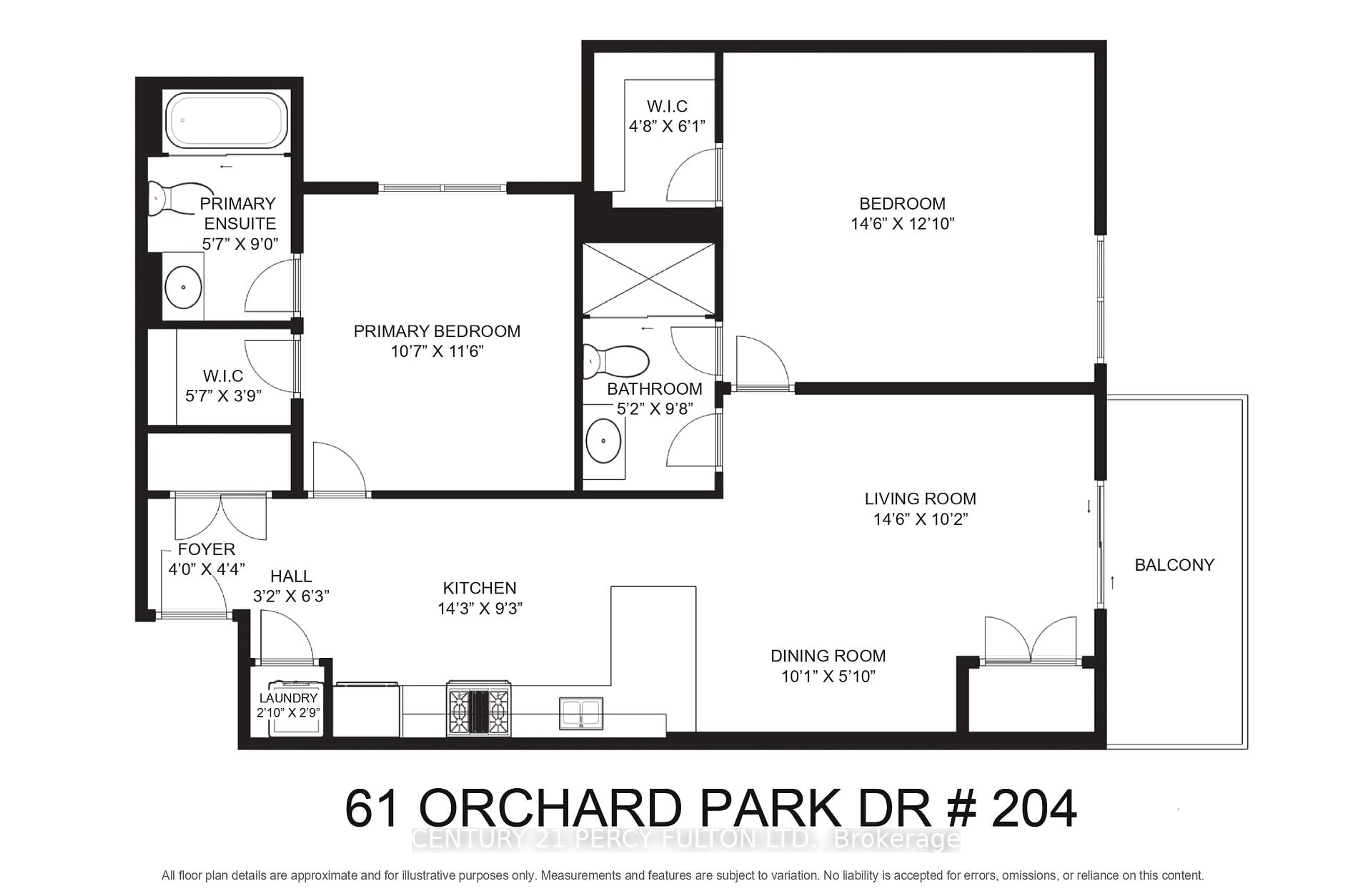 Floor plan for 61 Orchard Park Dr #204, Toronto Ontario M1E 0C8