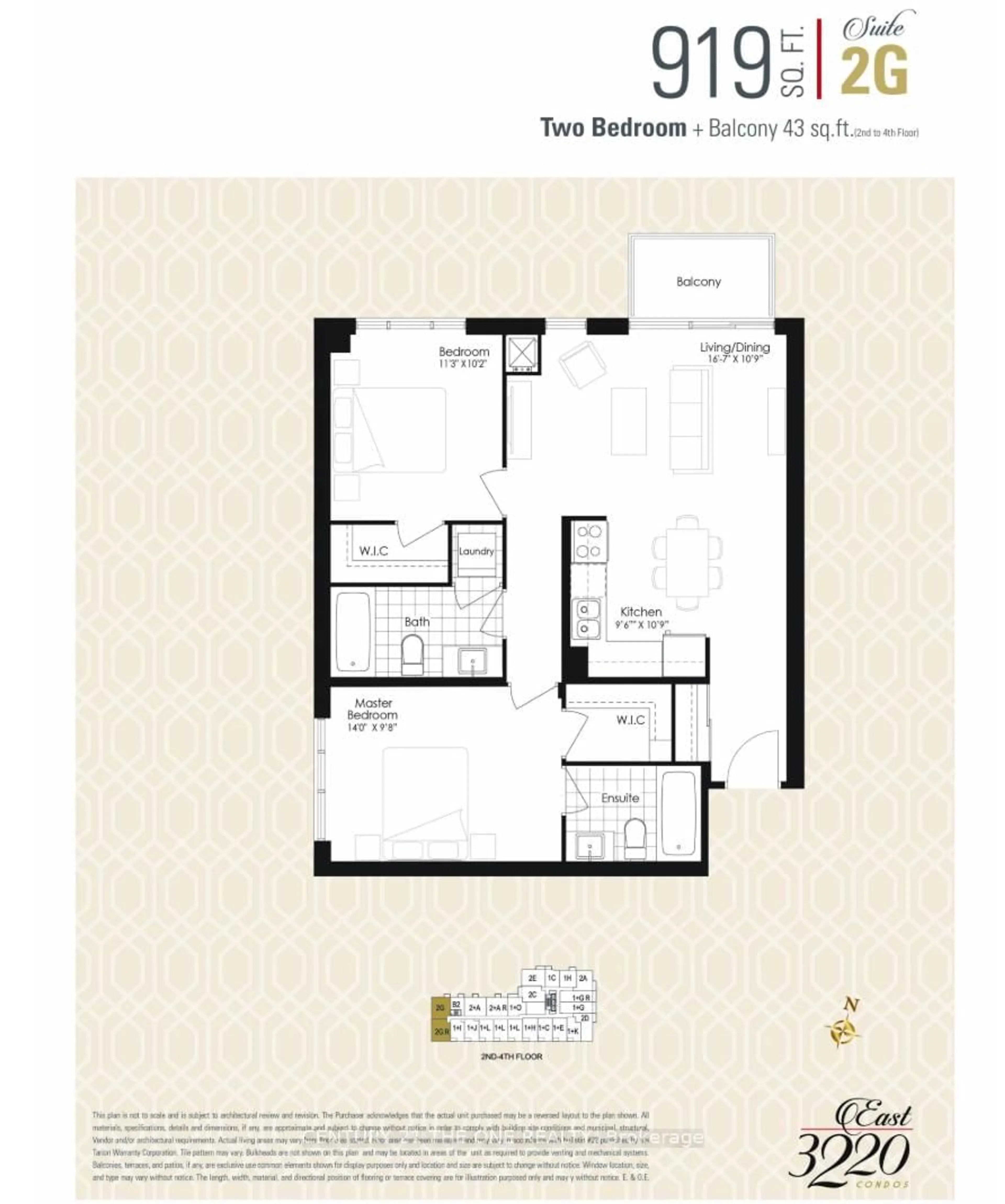 Floor plan for 3220 Sheppard Ave #419, Toronto Ontario M1T 3K3