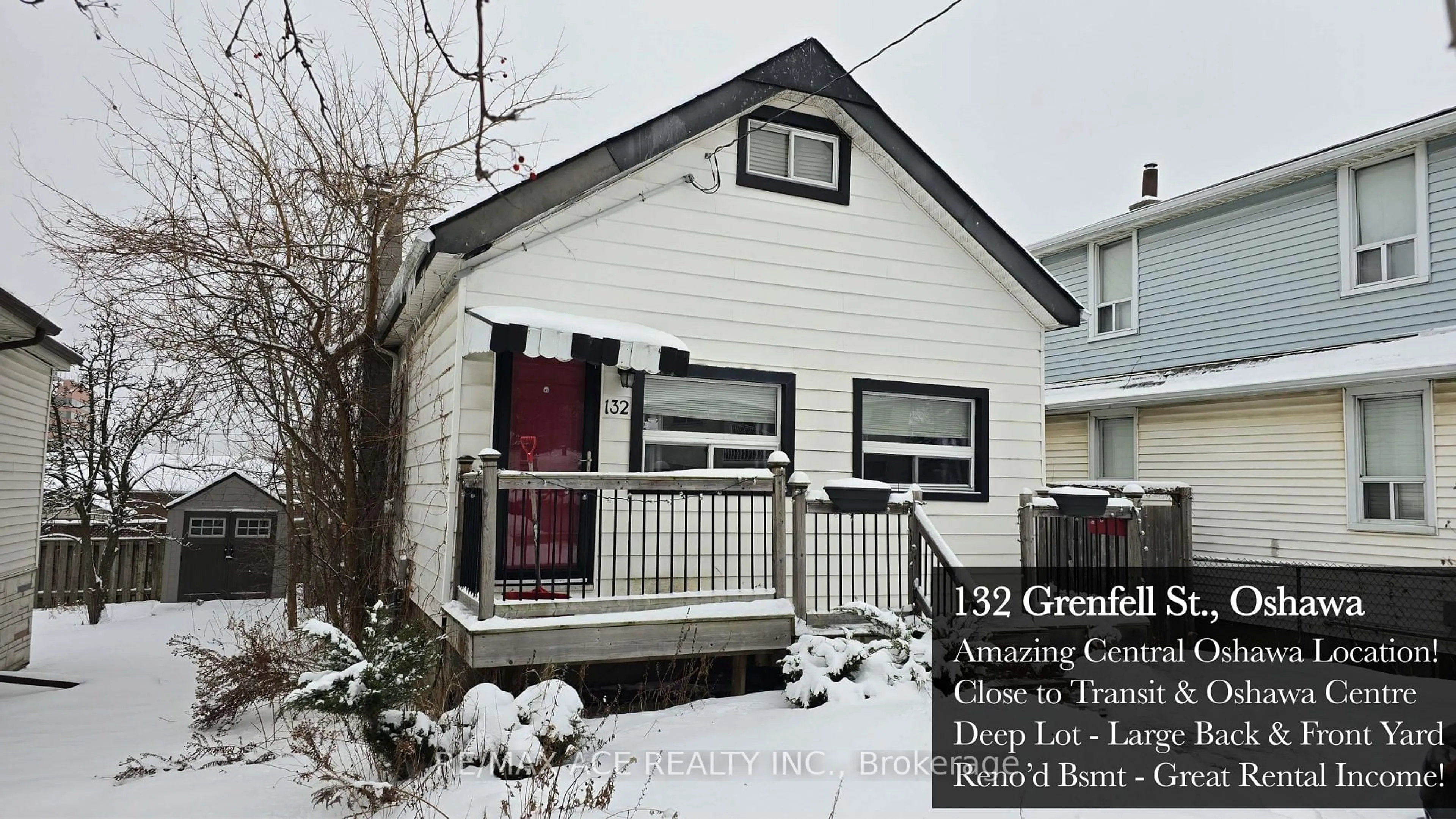 Home with vinyl exterior material, street for 132 Grenfell St, Oshawa Ontario L1J 4W2