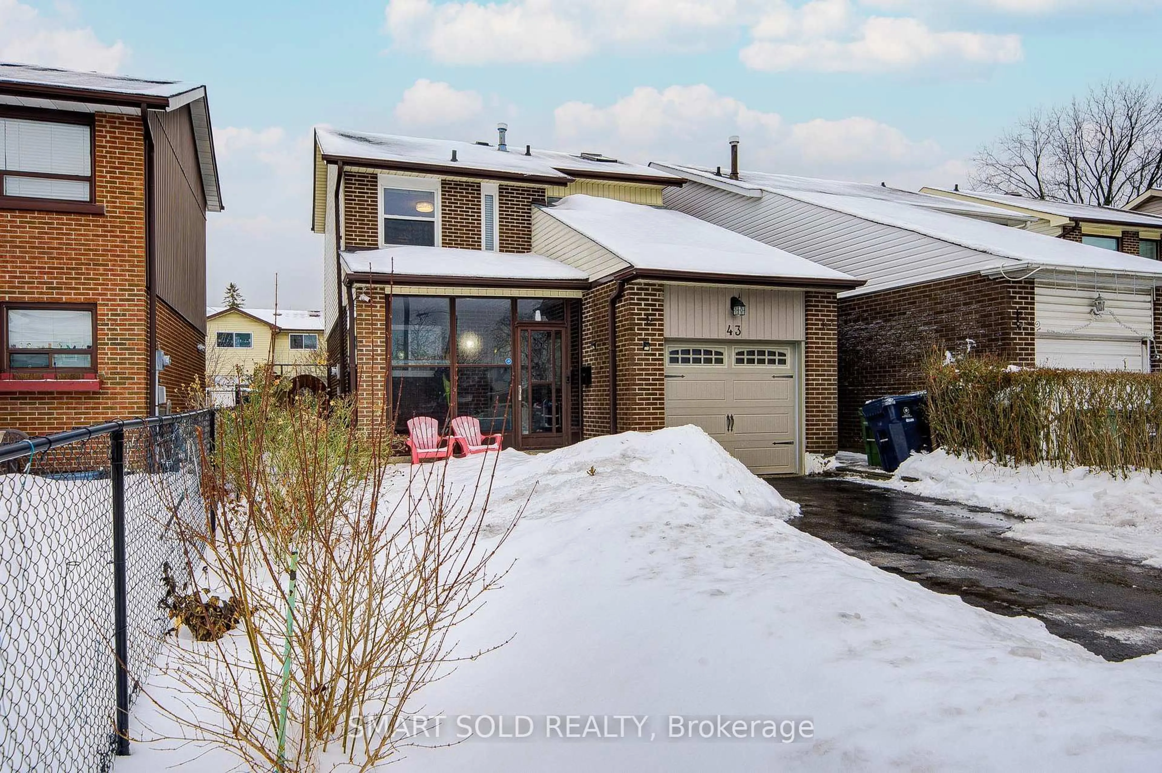 A pic from outside/outdoor area/front of a property/back of a property/a pic from drone, street for 43 Mammoth Hall Tr, Toronto Ontario M1B 1P5