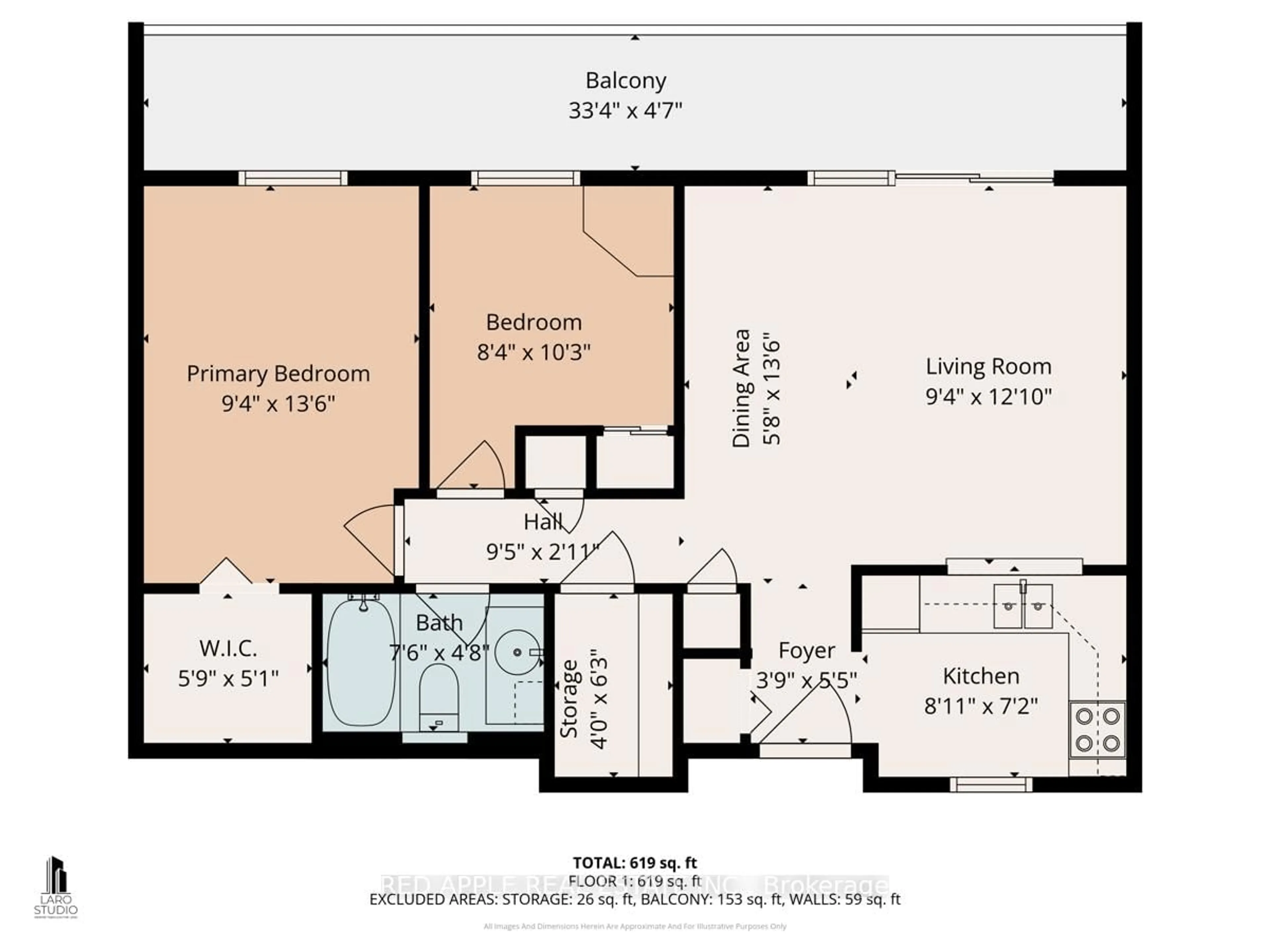 Floor plan for 50 Old Kingston Rd #2204, Toronto Ontario M1E 4Y1