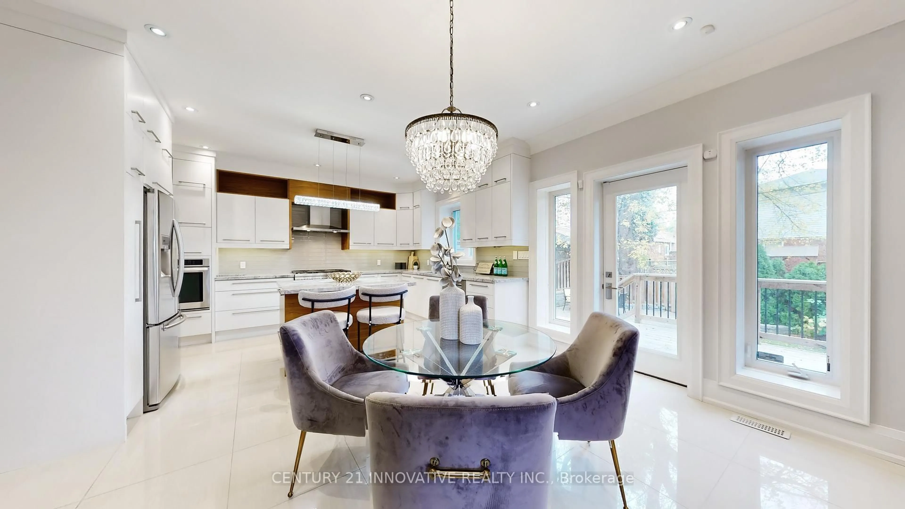 Contemporary kitchen, ceramic/tile floor for 1 Dustan Cres, Toronto Ontario M4J 4G4