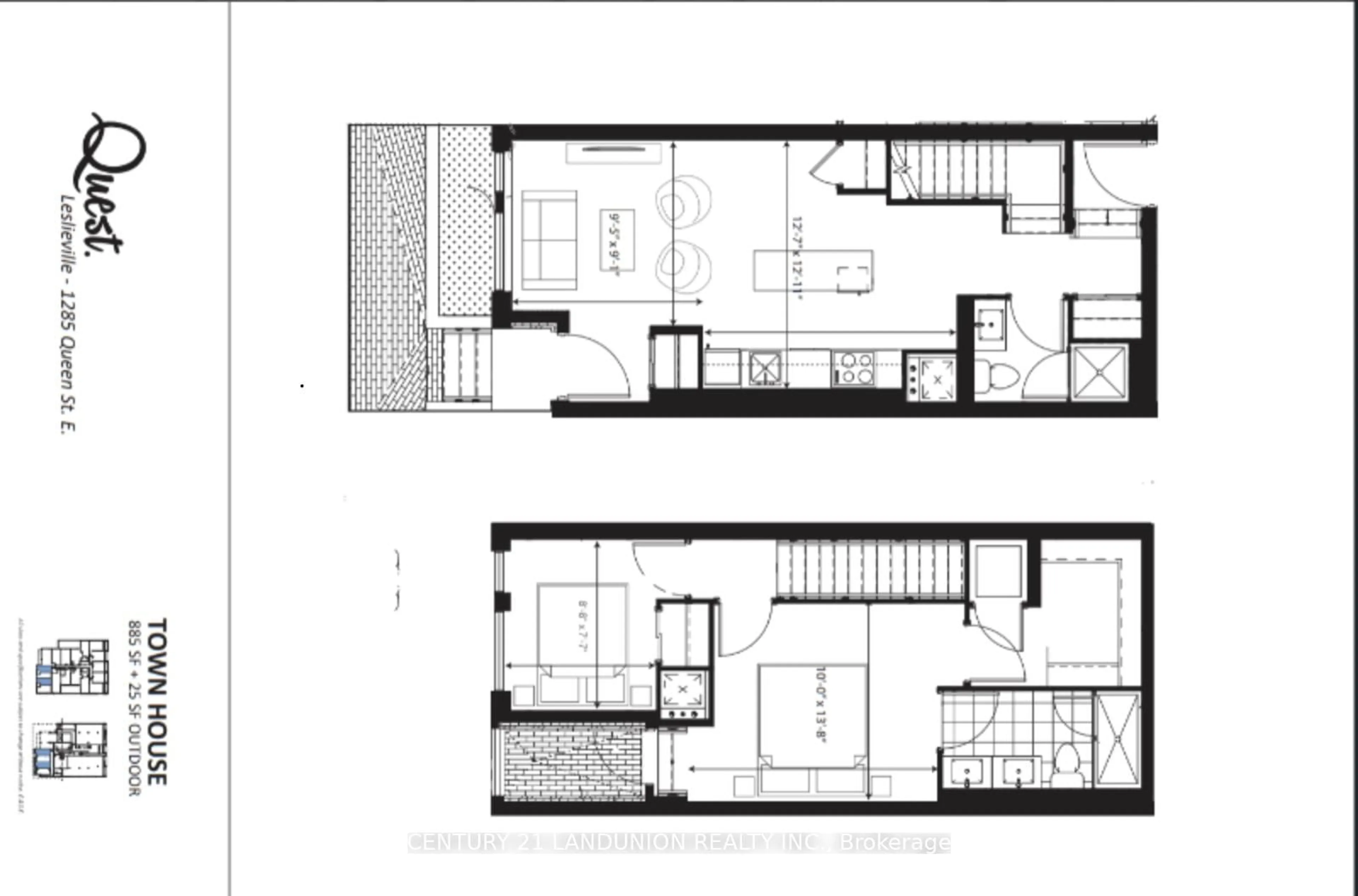 Floor plan for 1285 Queen St #102, Toronto Ontario M4L 1C2