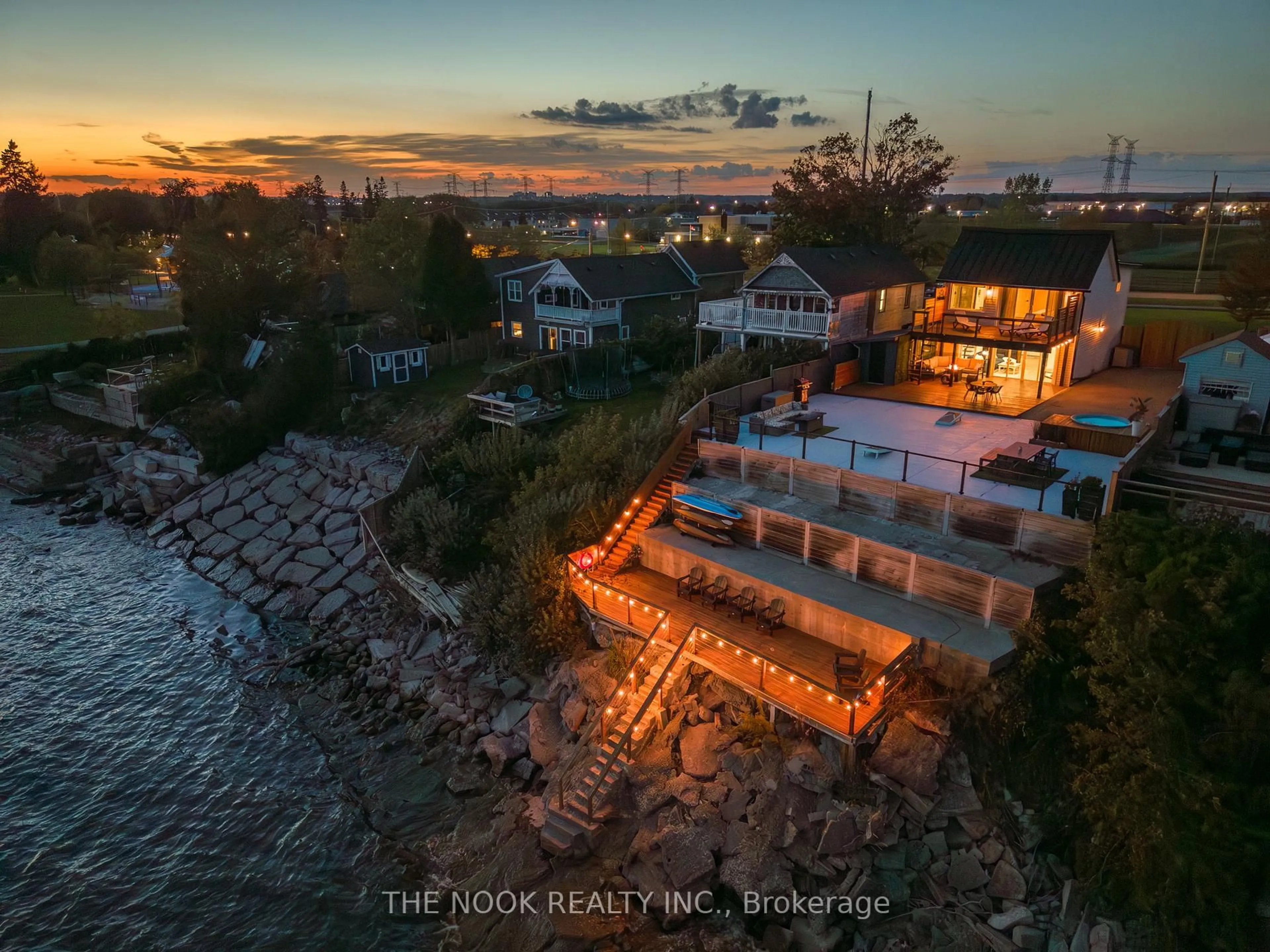 A pic from outside/outdoor area/front of a property/back of a property/a pic from drone, water/lake/river/ocean view for 74 East Beach Rd, Clarington Ontario L1C 3K3