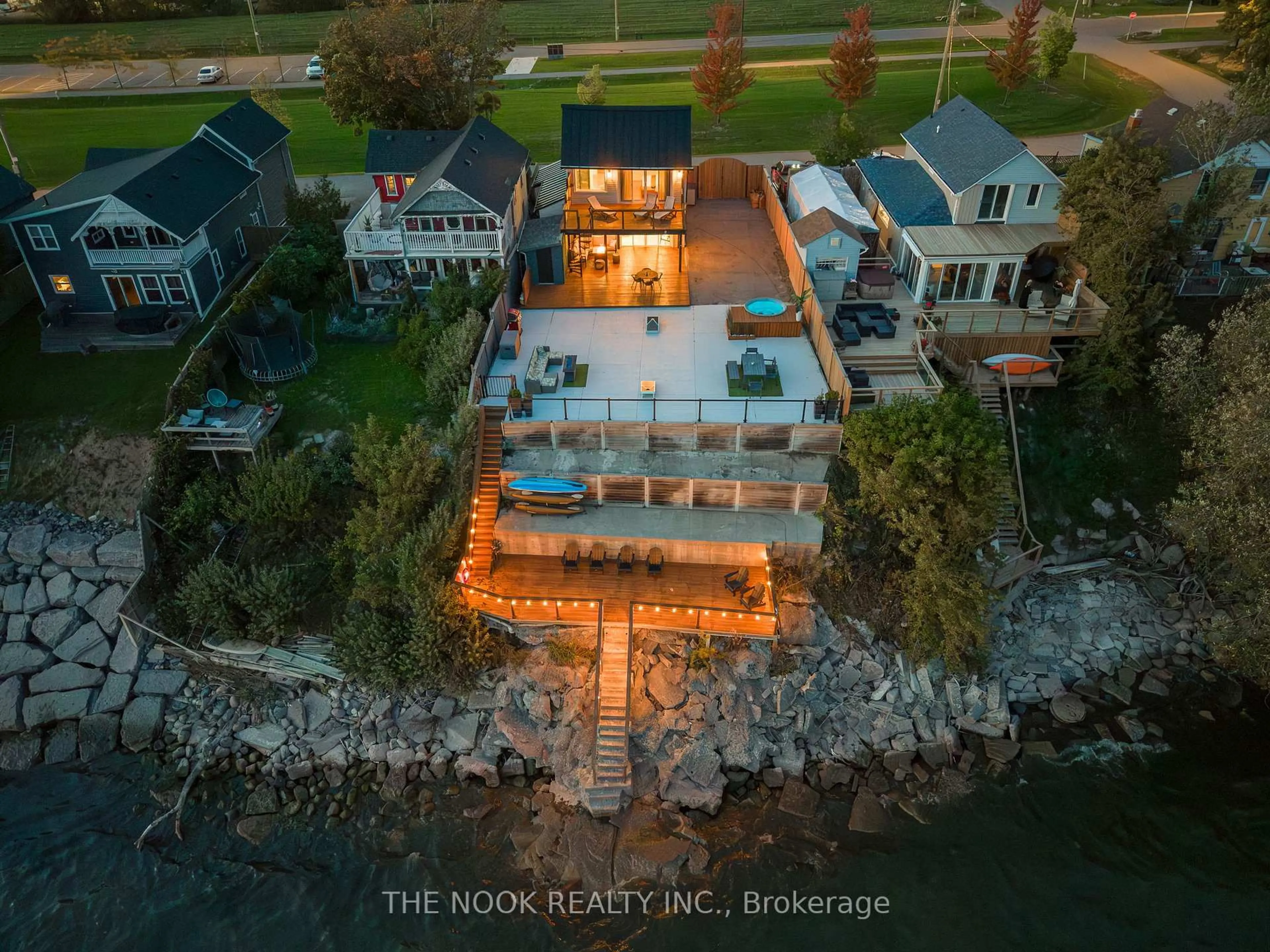 A pic from outside/outdoor area/front of a property/back of a property/a pic from drone, water/lake/river/ocean view for 74 East Beach Rd, Clarington Ontario L1C 3K3