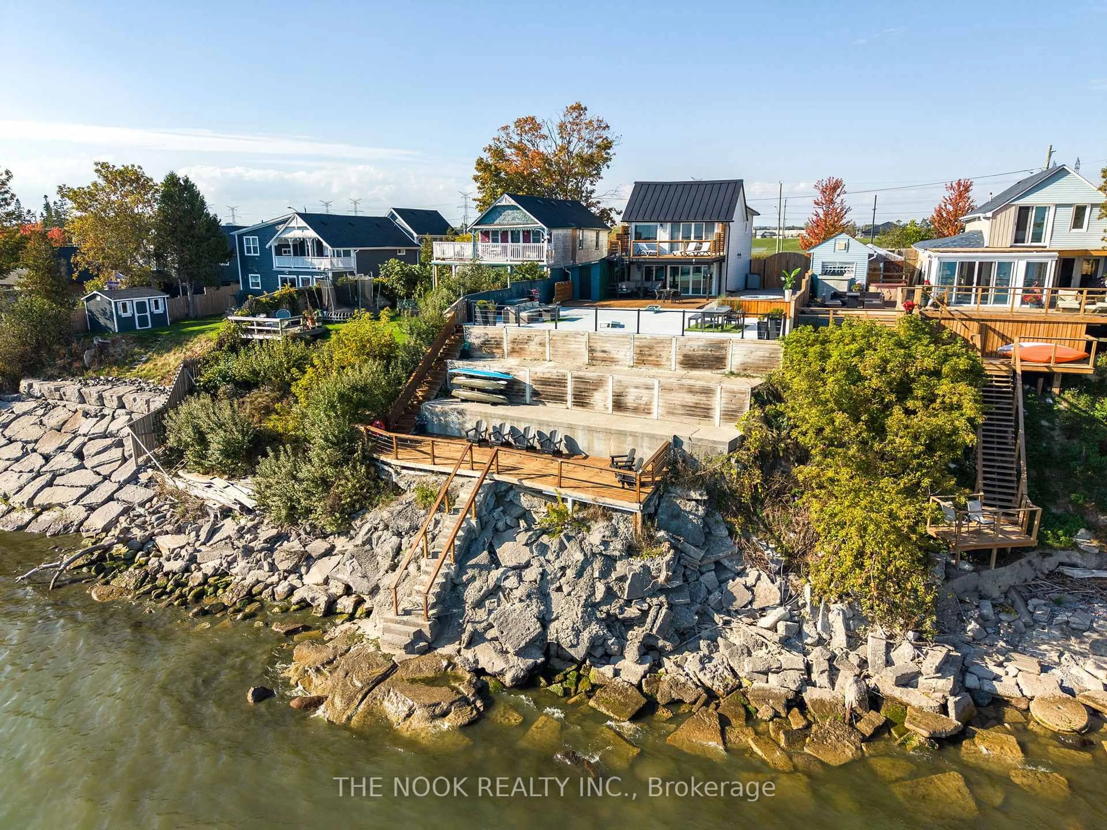 A pic from outside/outdoor area/front of a property/back of a property/a pic from drone, water/lake/river/ocean view for 74 East Beach Rd, Clarington Ontario L1C 3K3