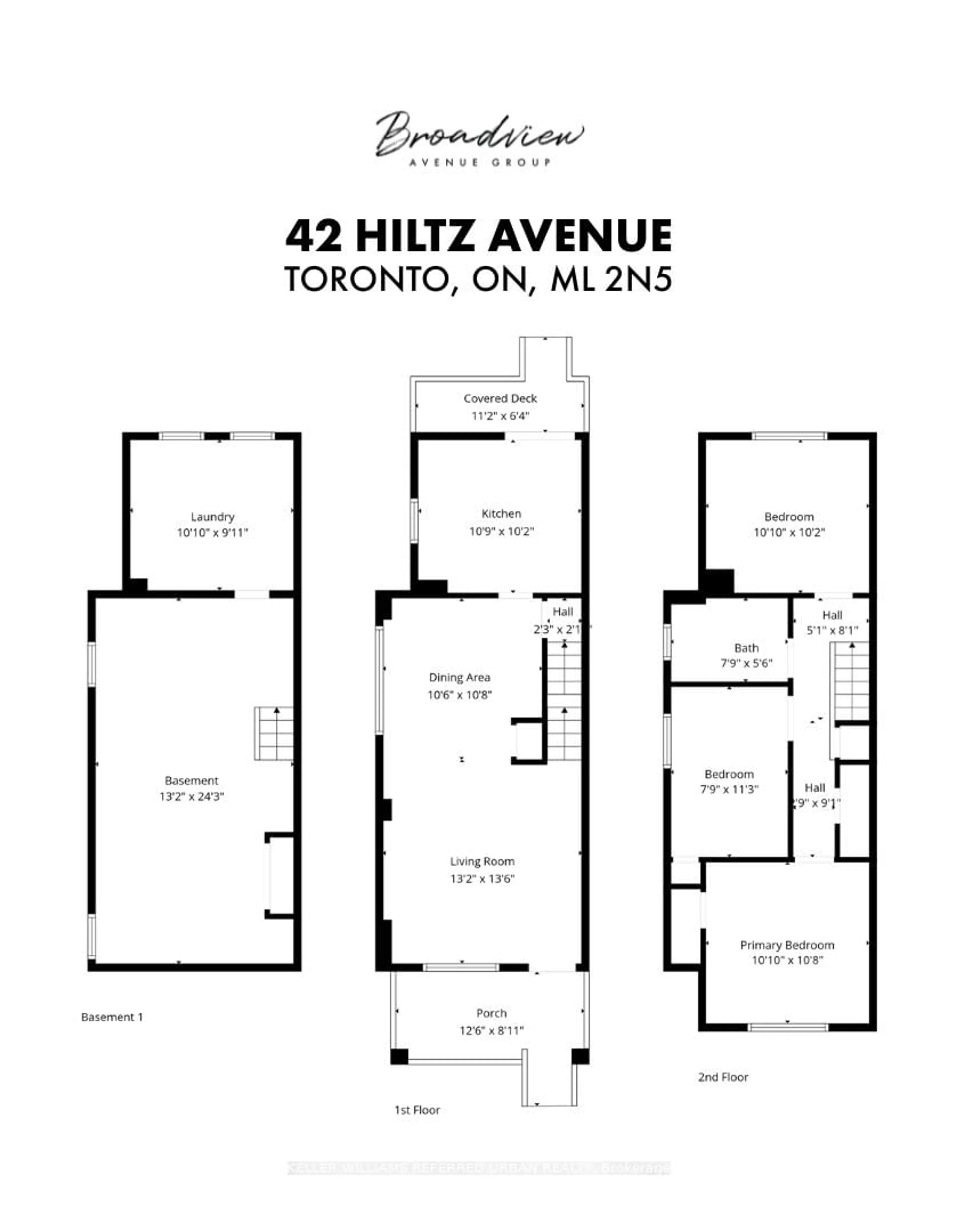 Floor plan for 42 Hiltz Ave, Toronto Ontario M4L 2N5