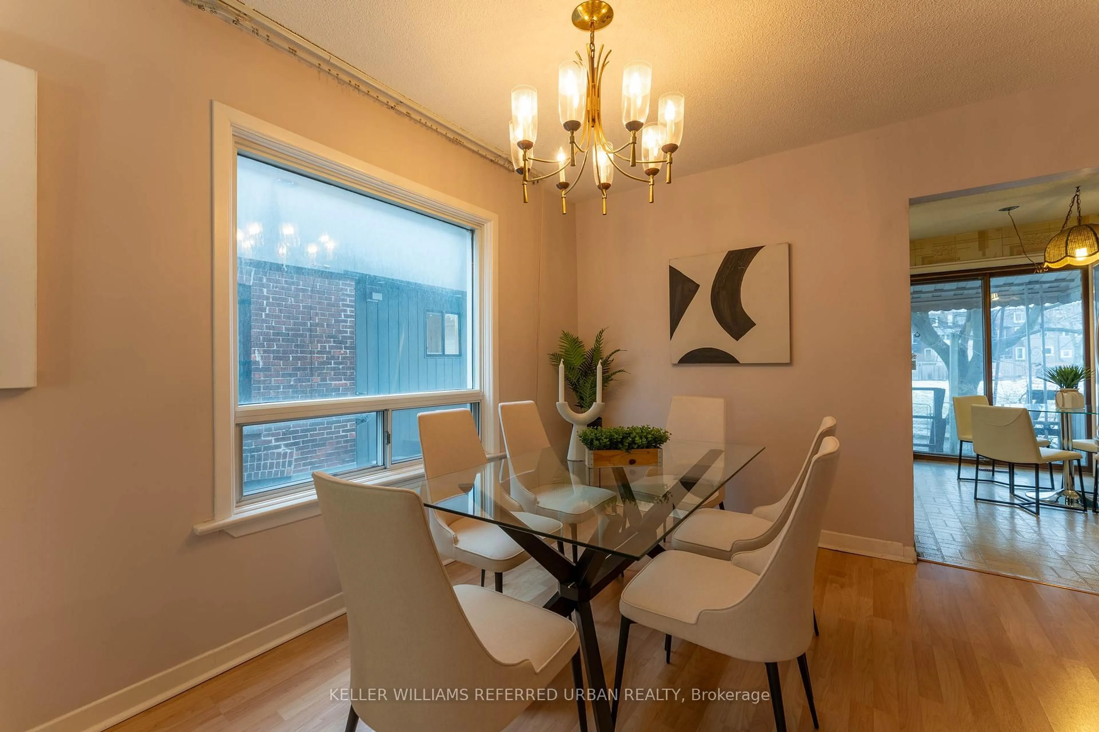 Dining room, wood/laminate floor for 42 Hiltz Ave, Toronto Ontario M4L 2N5
