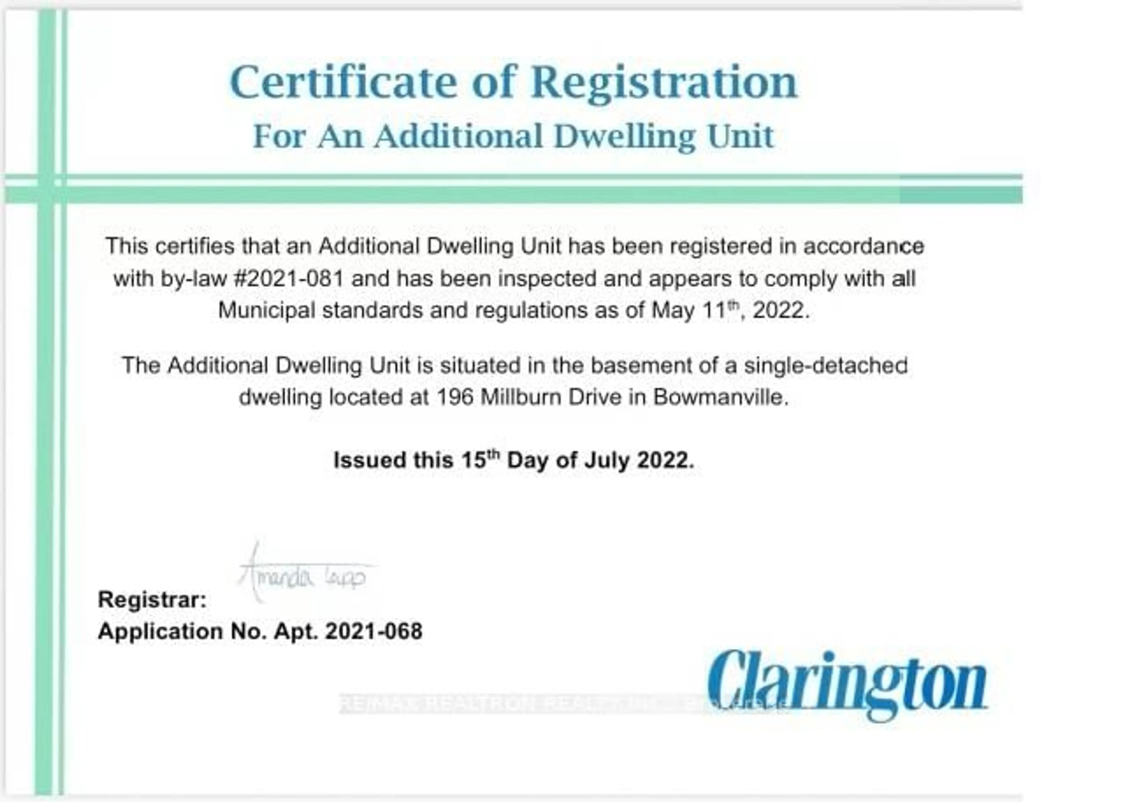 Unknown for 196 Millburn Dr, Clarington Ontario L1C 5M1