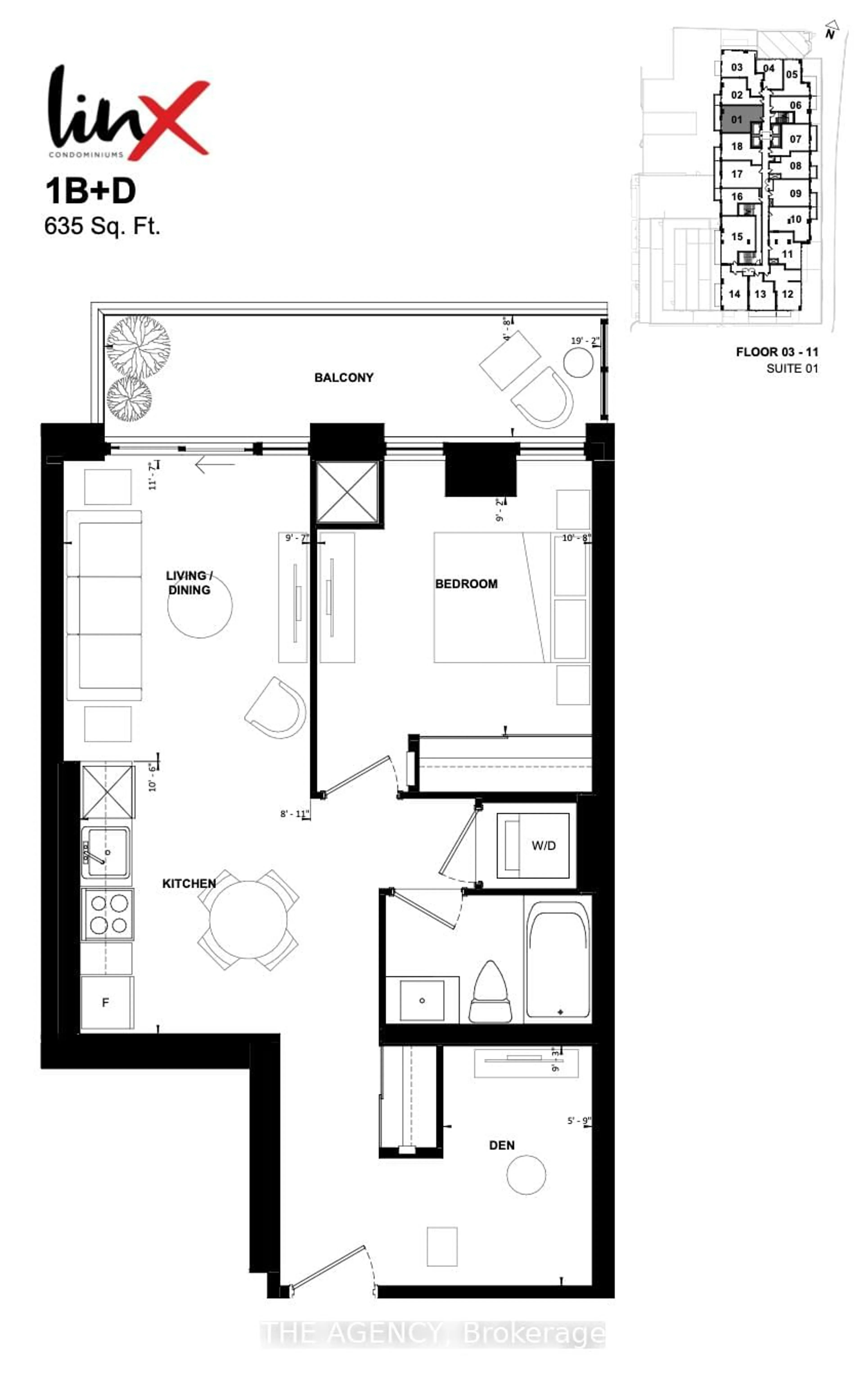 Floor plan for 286 Main St #901, Toronto Ontario M4C 0B3