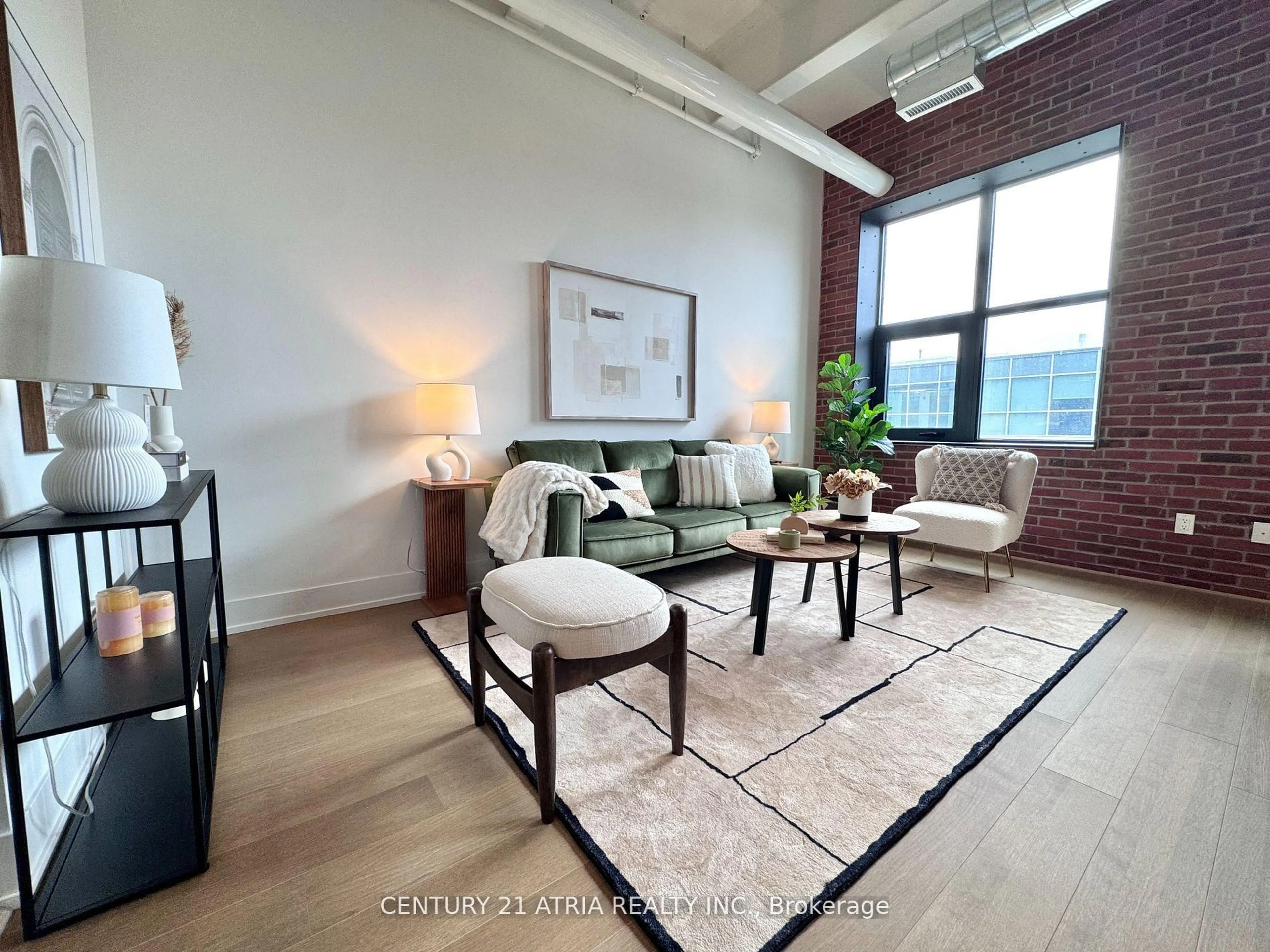 Living room with furniture, unknown for 150 Logan Ave #404, Toronto Ontario M4M 1C3