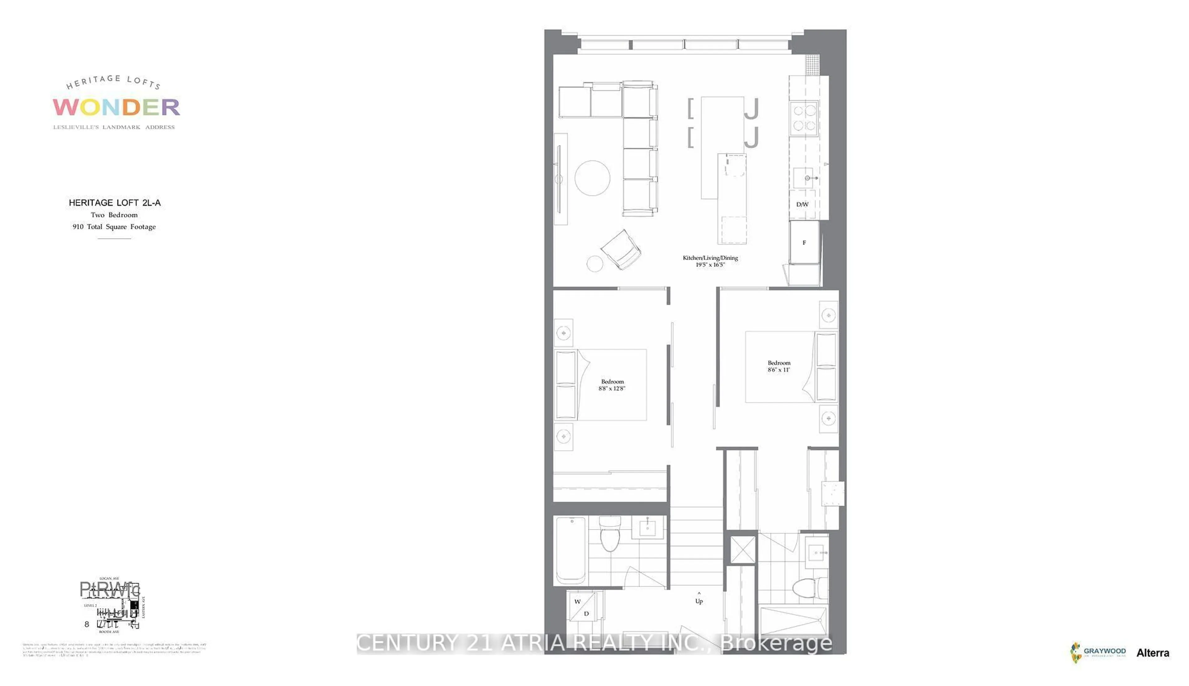 Floor plan for 150 Logan Ave #404, Toronto Ontario M4M 1C3