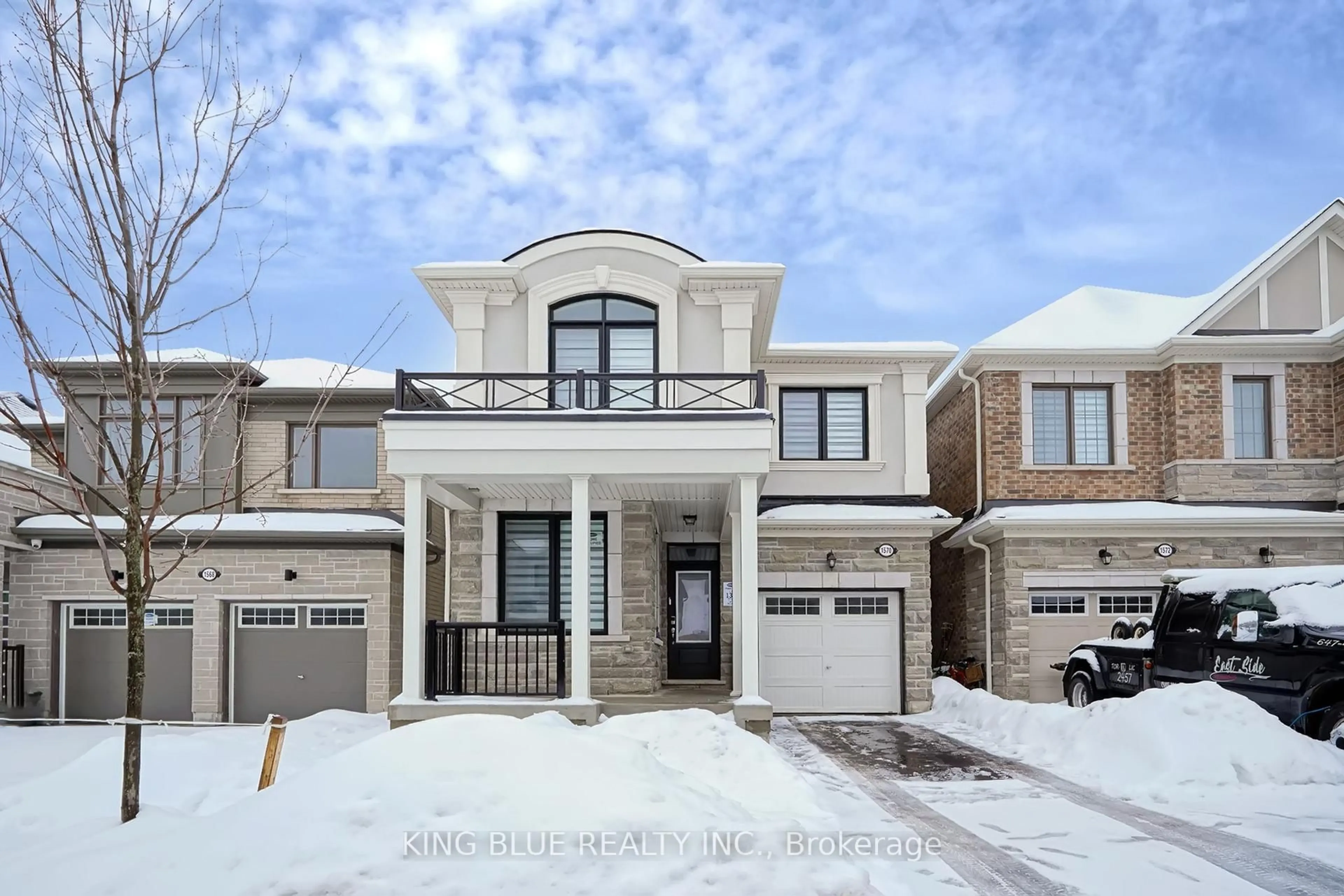 Home with brick exterior material, street for 1570 Scarlett Tr, Pickering Ontario L1Z 0N9