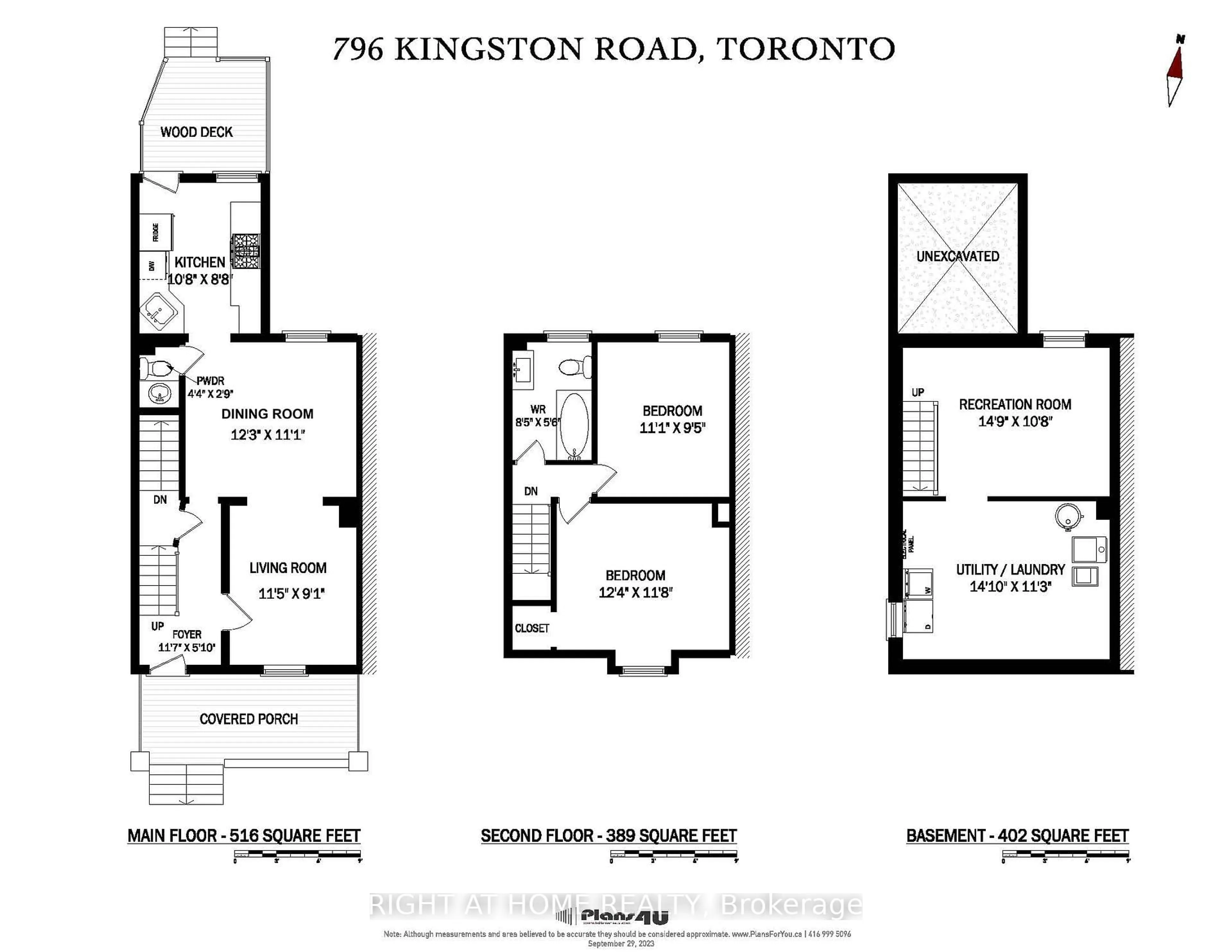 Floor plan for 796 Kingston Rd, Toronto Ontario M4E 1R7