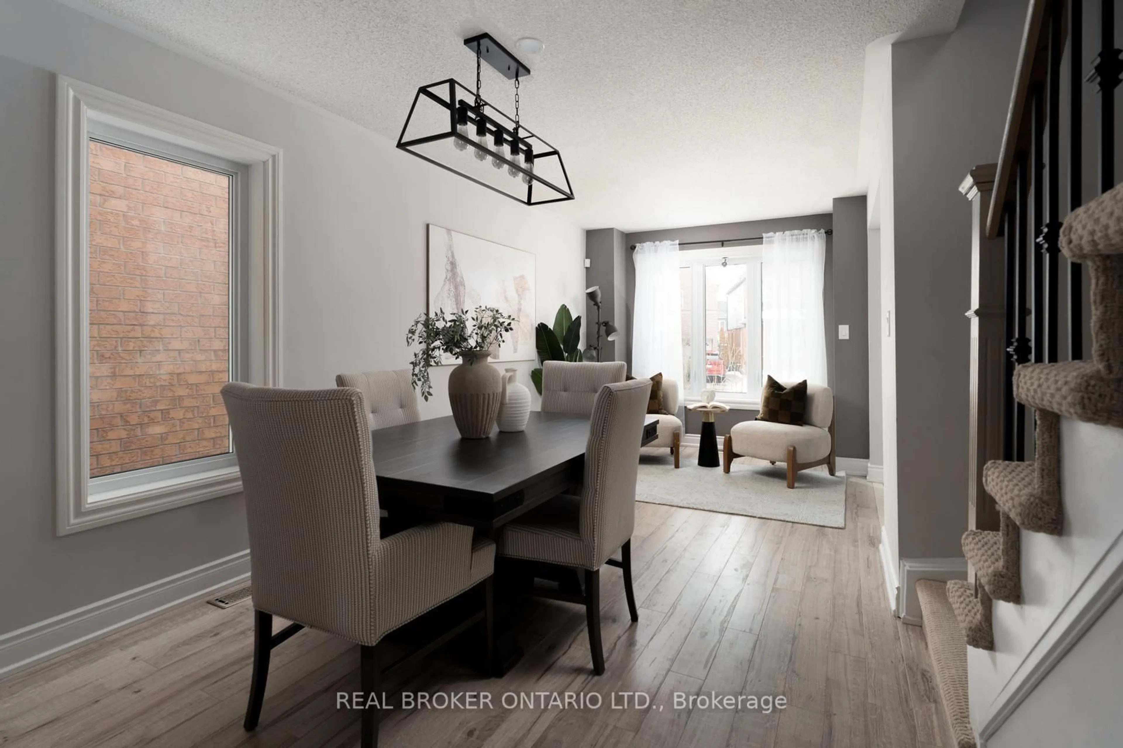 Dining room, wood/laminate floor for 91 Tansley Cres, Ajax Ontario L1Z 1Y4