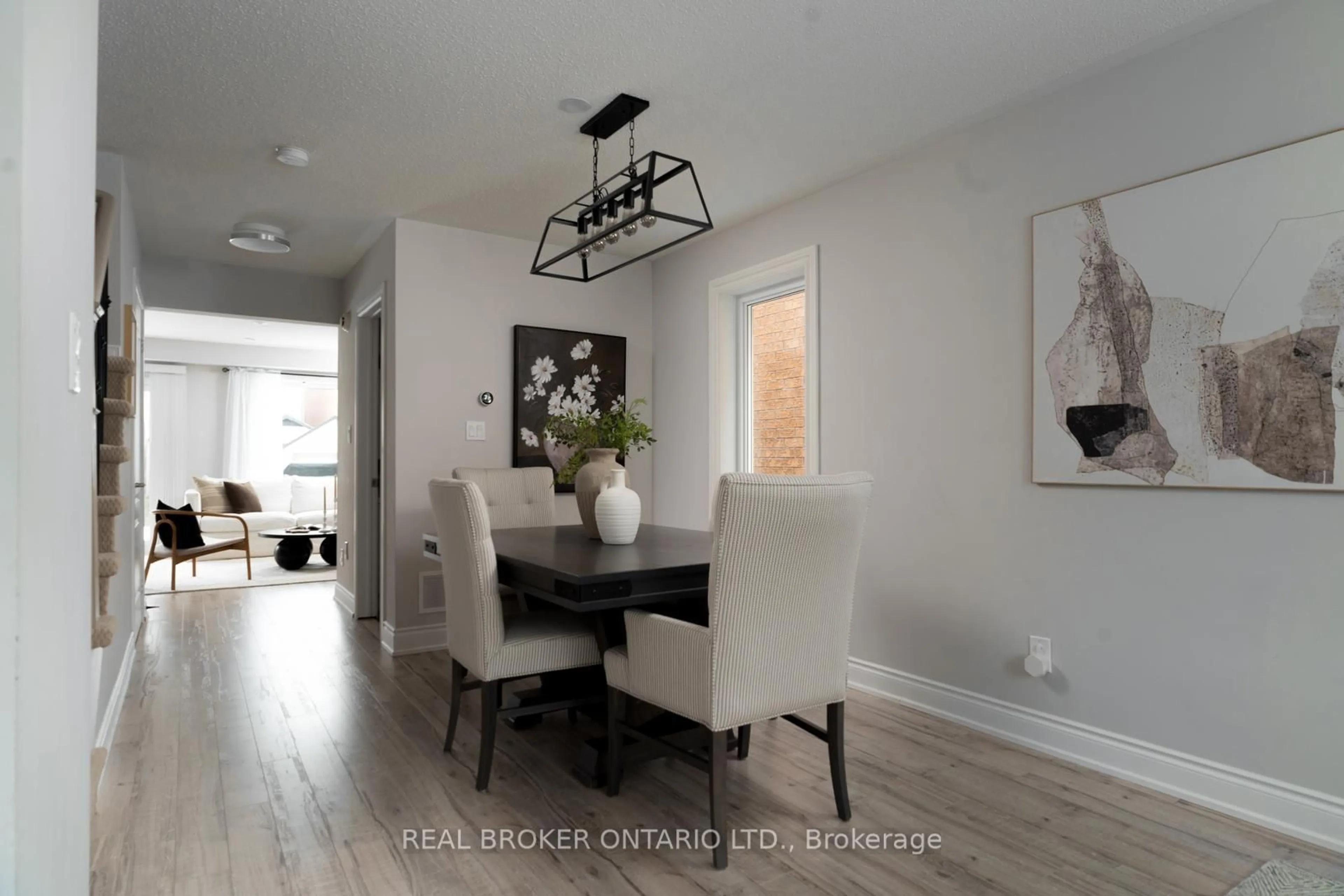 Dining room, wood/laminate floor for 91 Tansley Cres, Ajax Ontario L1Z 1Y4