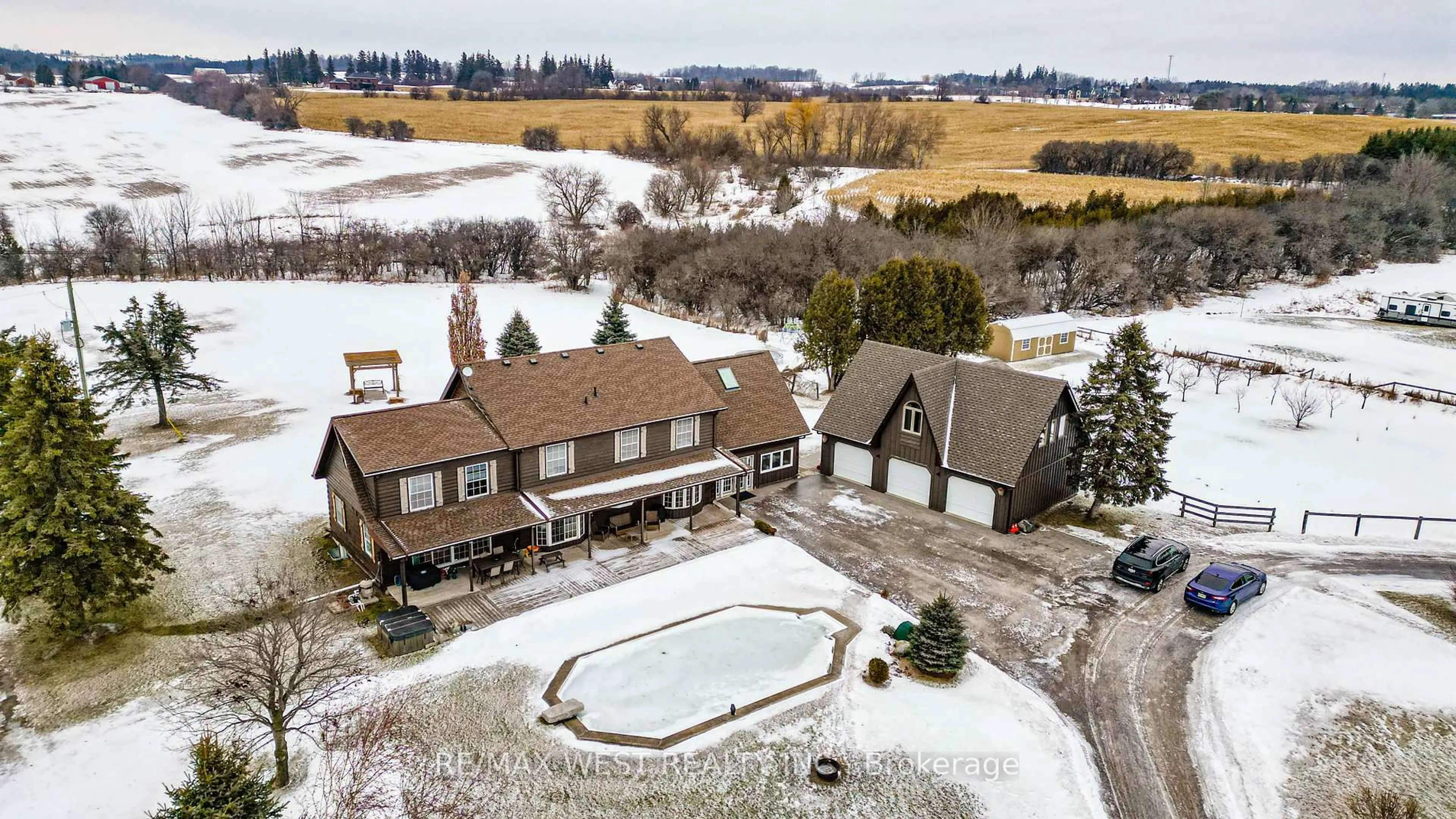 A pic from outside/outdoor area/front of a property/back of a property/a pic from drone, water/lake/river/ocean view for 9695 Duffs Rd, Whitby Ontario L0B 1A0
