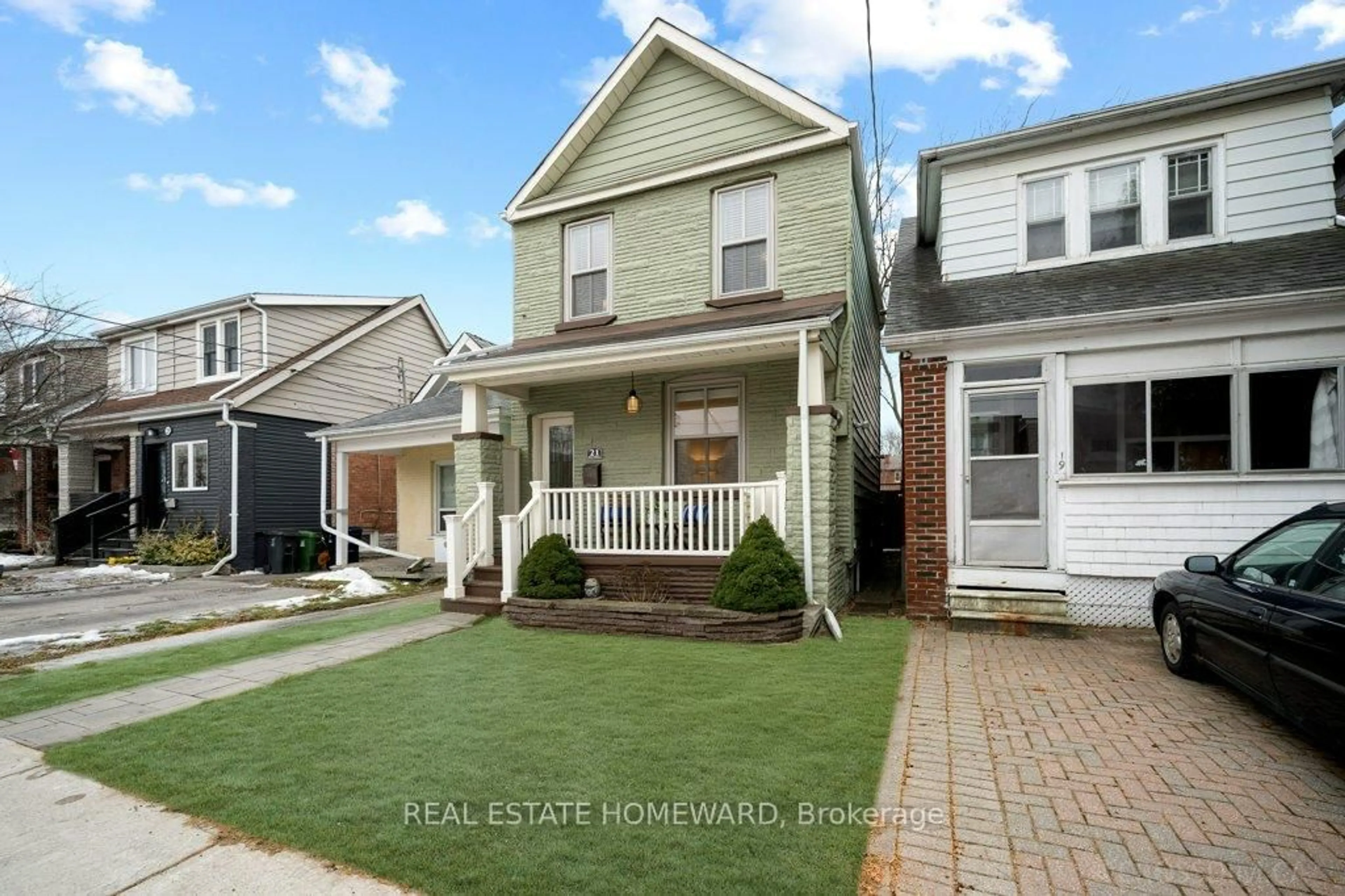 Home with brick exterior material, street for 21 Queensdale Ave, Toronto Ontario M4J 1Y1