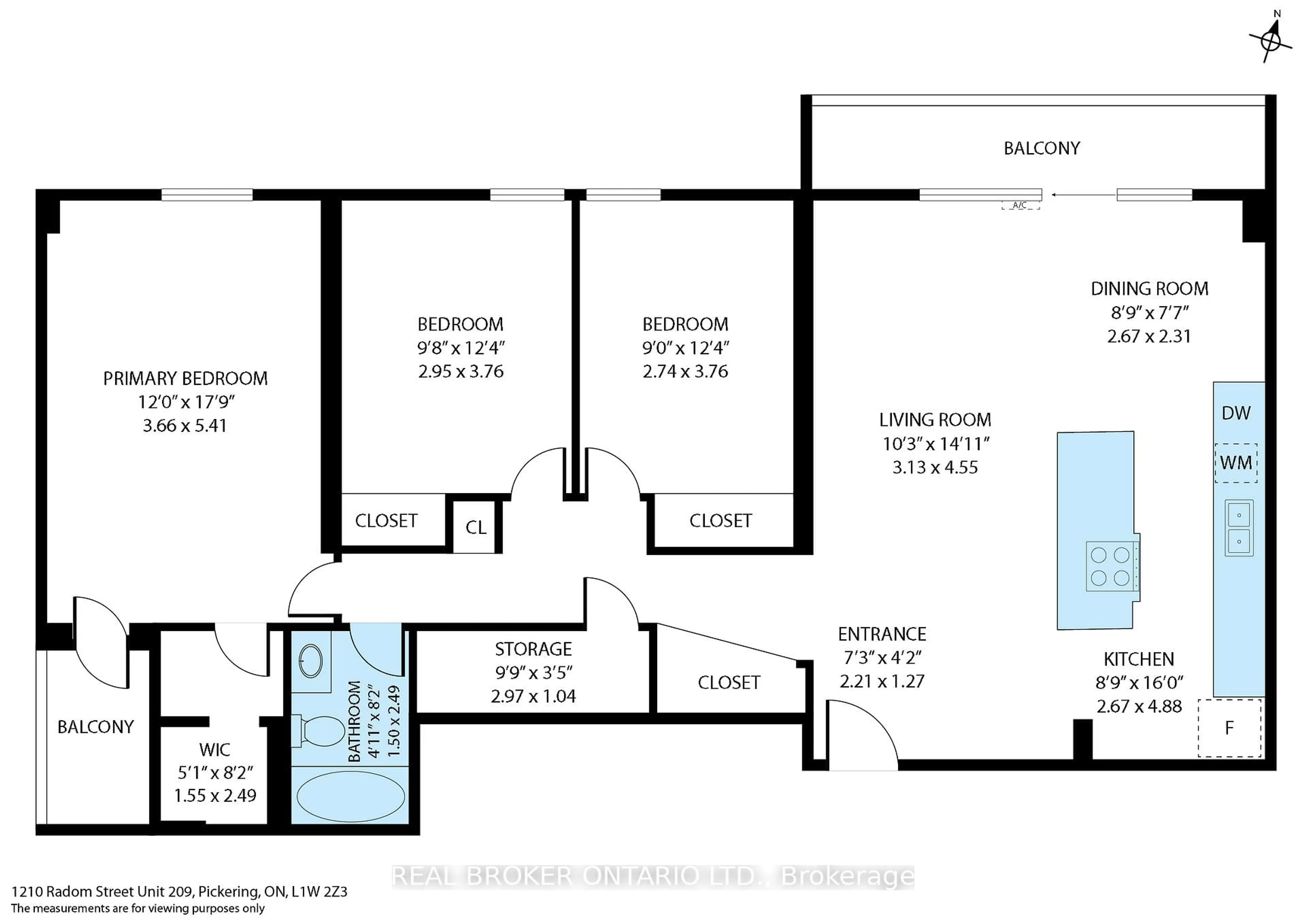 Floor plan for 1210 Radom St #209, Pickering Ontario L1W 2Z3