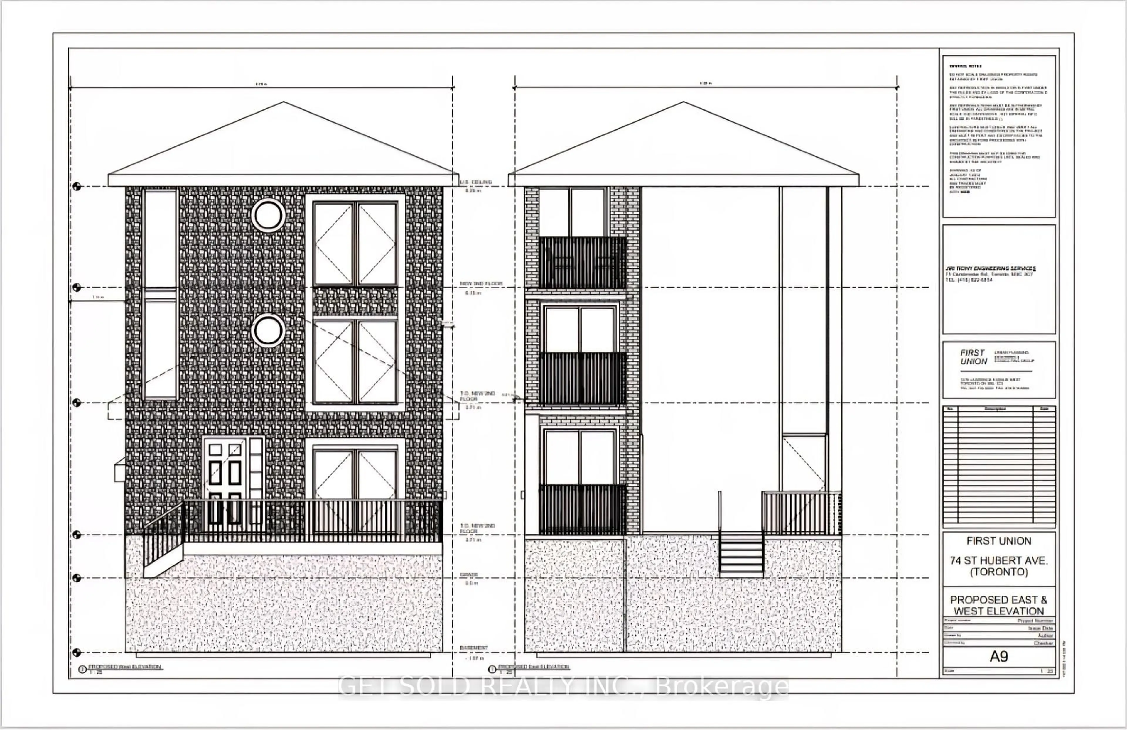 Floor plan for 74 St Hubert Ave, Toronto Ontario M4J 3Z3