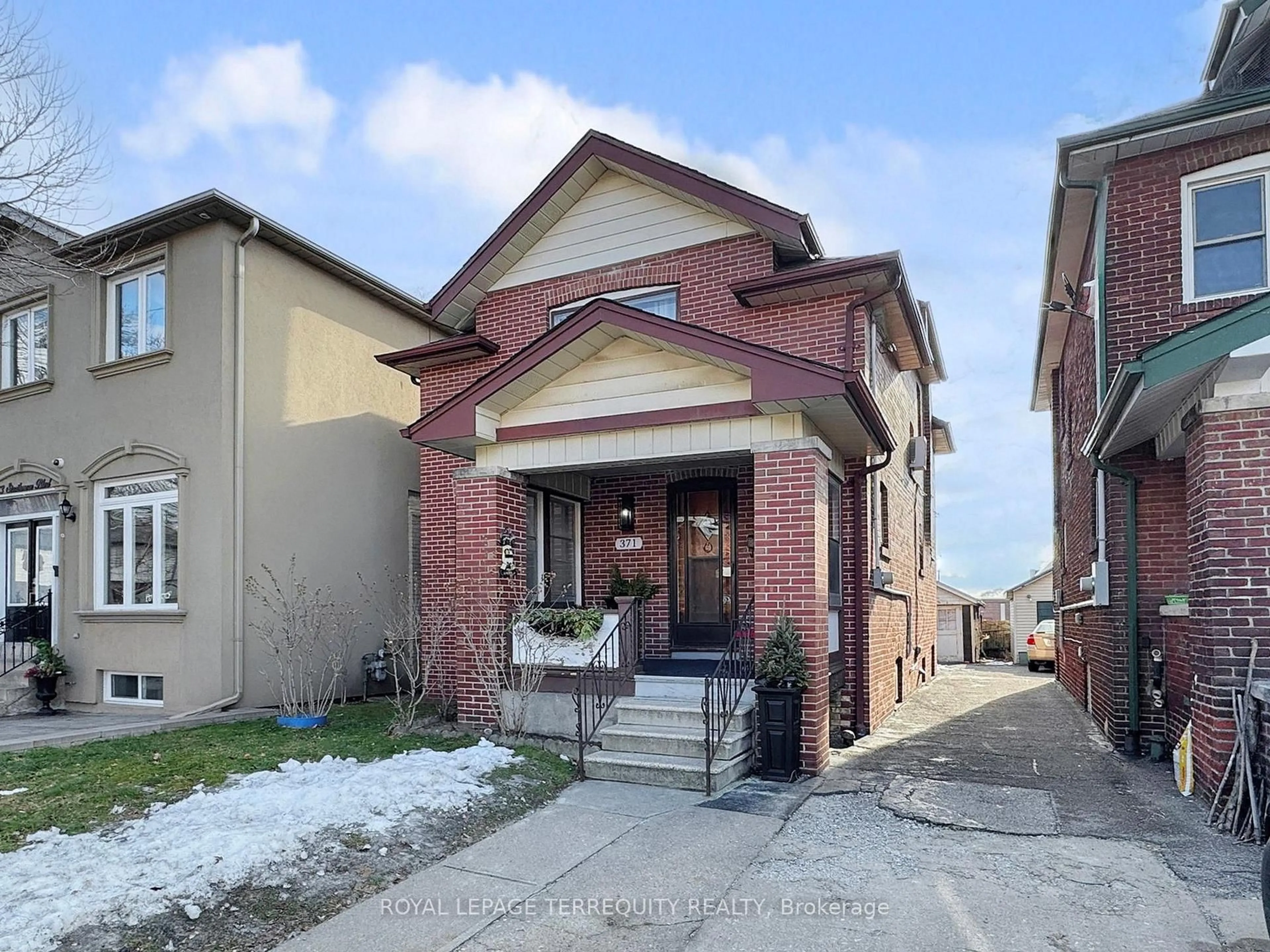 Home with brick exterior material, street for 371 Strathmore Blvd, Toronto Ontario M4C 1N4