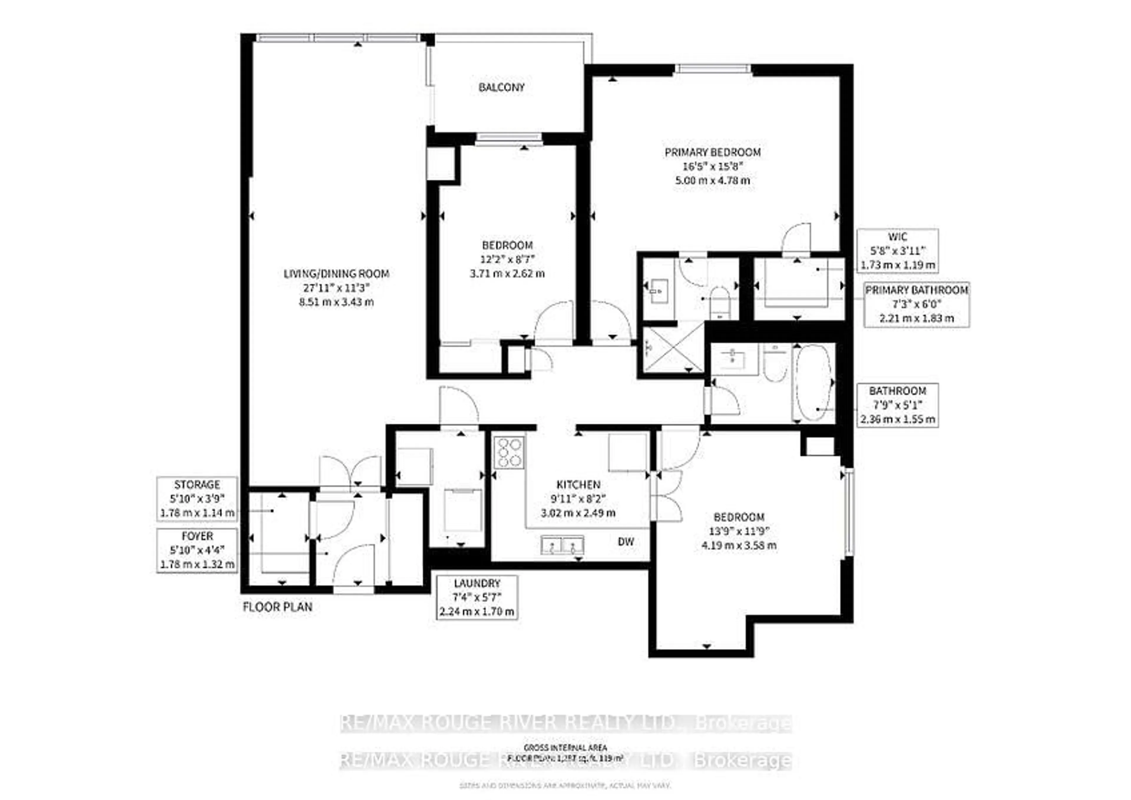 Floor plan for 44 Falby Crt #902, Ajax Ontario L1S 3L1