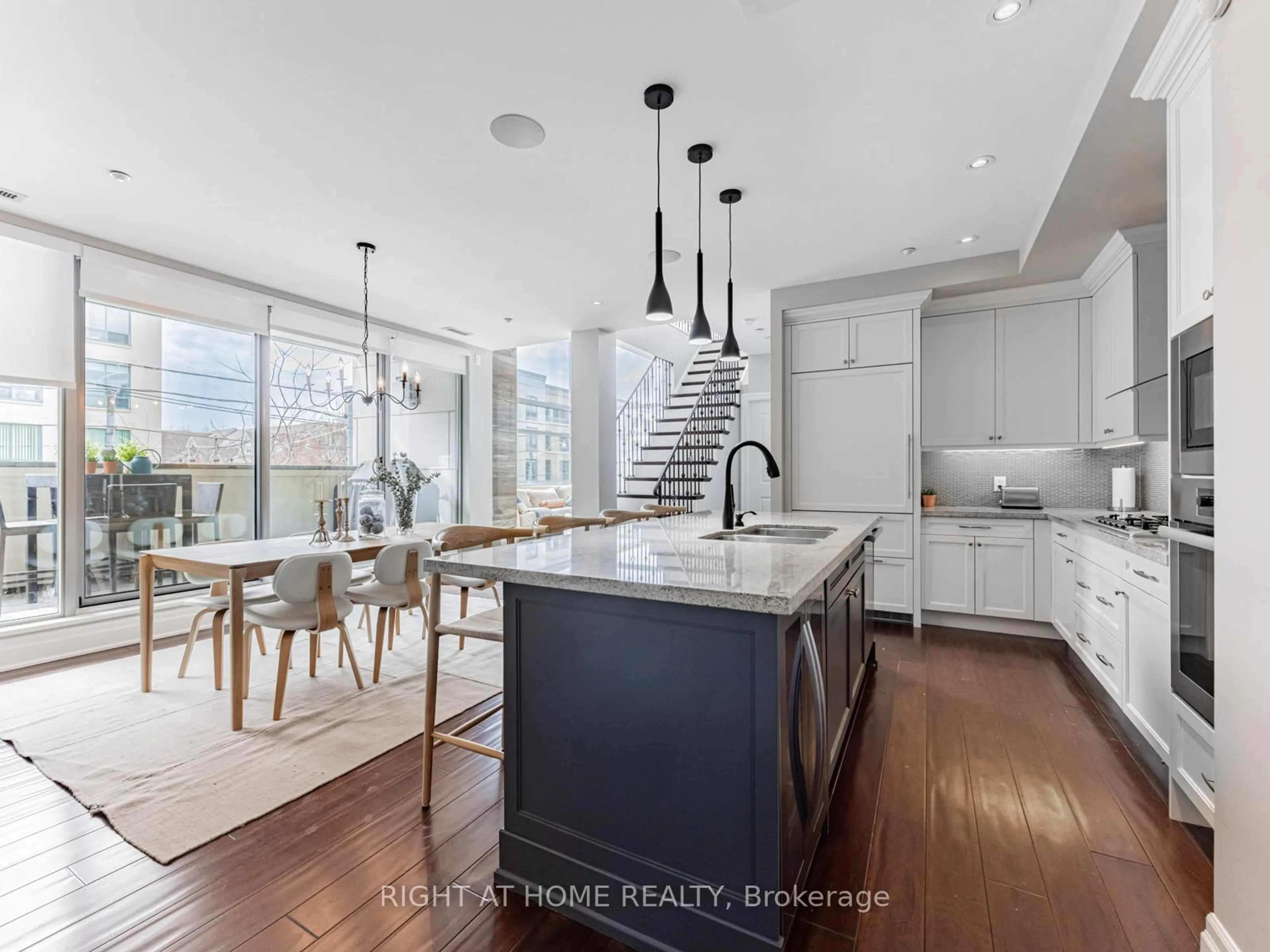 Open concept kitchen, ceramic/tile floor for 1 Rainsford Rd #204, Toronto Ontario M4L 3N5