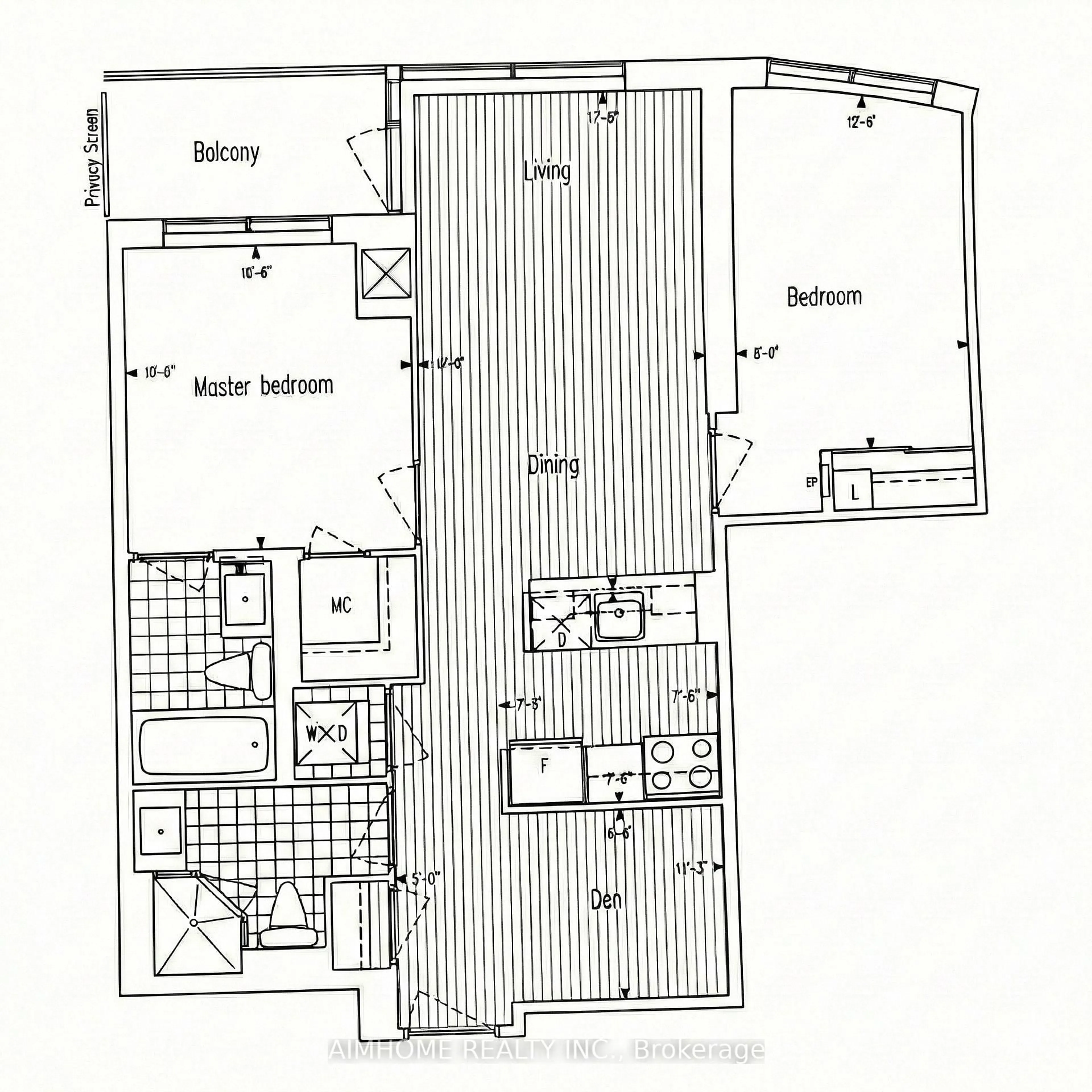 Floor plan for 151 Village Green Sq #506, Toronto Ontario M1S 0K5