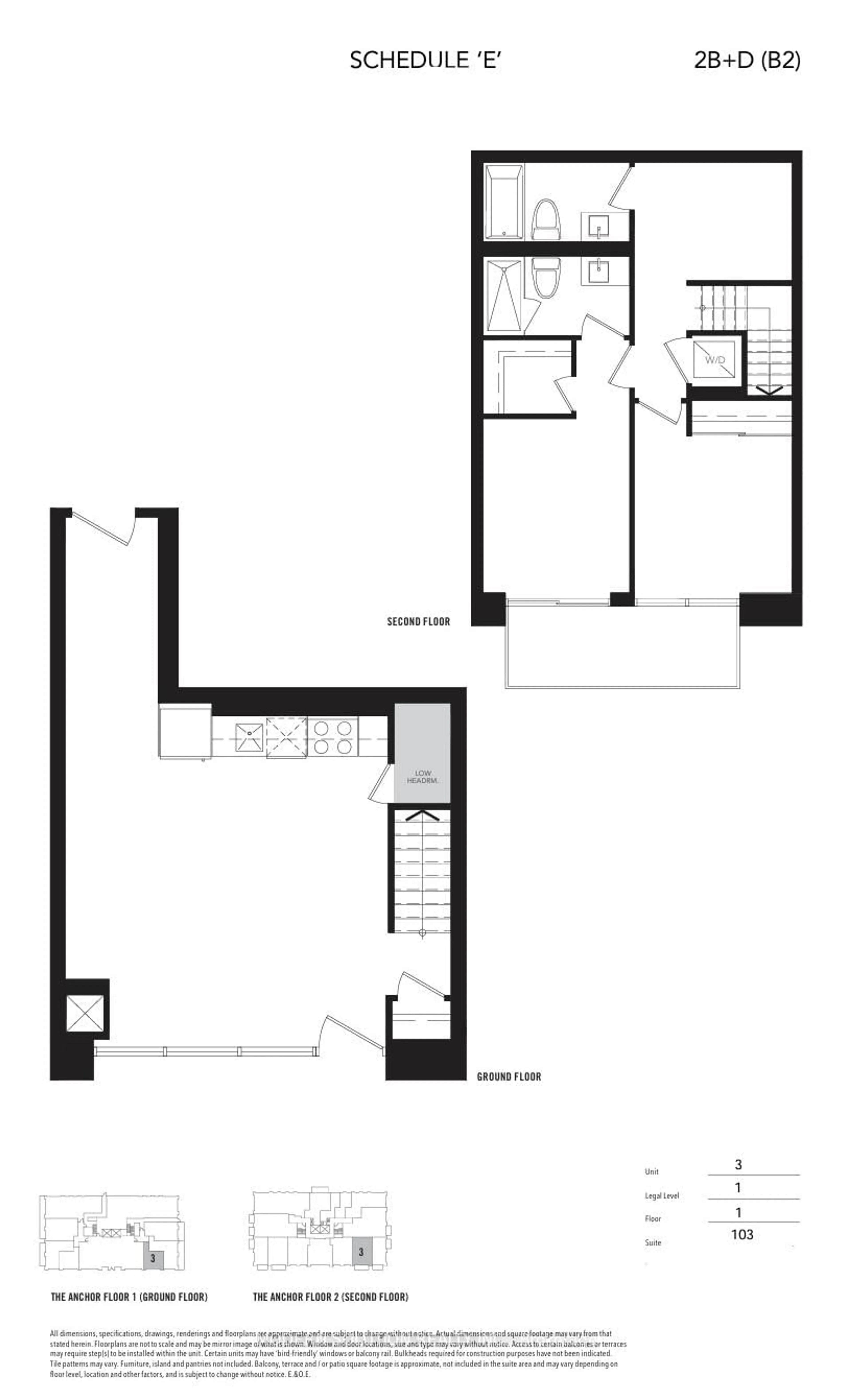 Floor plan for 1606 Charles St #103, Whitby Ontario L1N 0P1