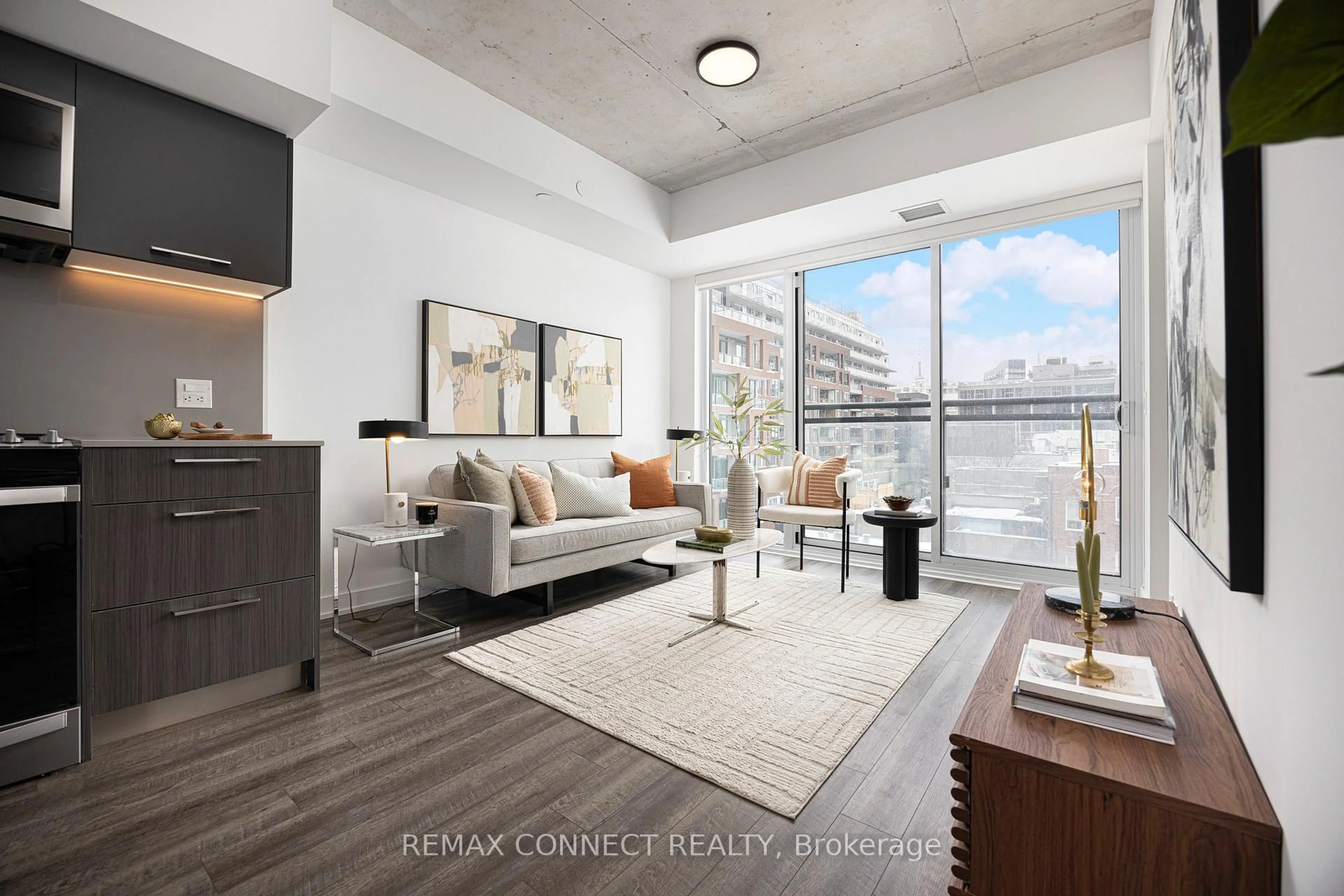 Living room with furniture, unknown for 665 Queen St #417, Toronto Ontario M4M 0G3