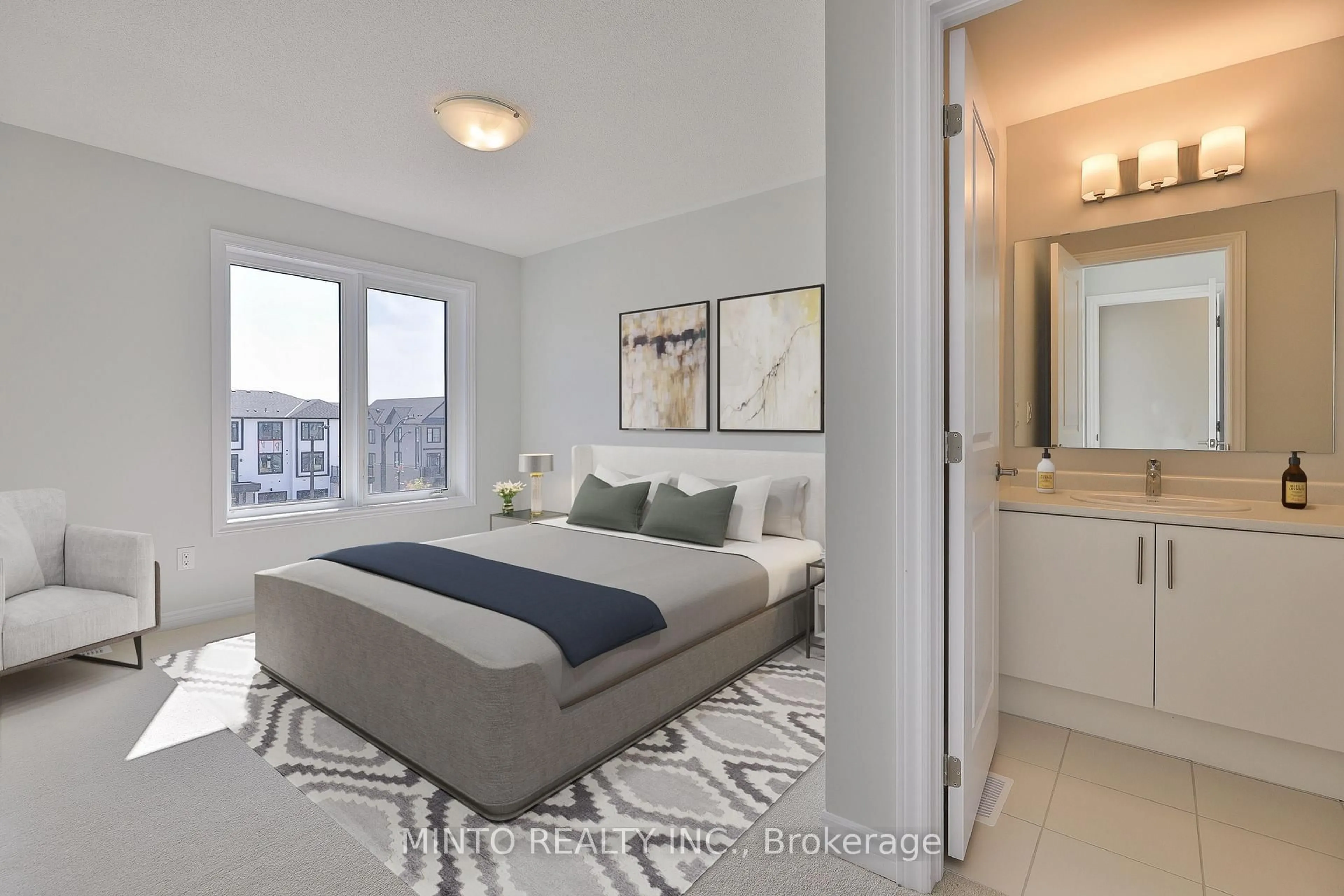 Bedroom with bed, unknown for 1035 Honeycomb Path, Oshawa Ontario L1L 0X1