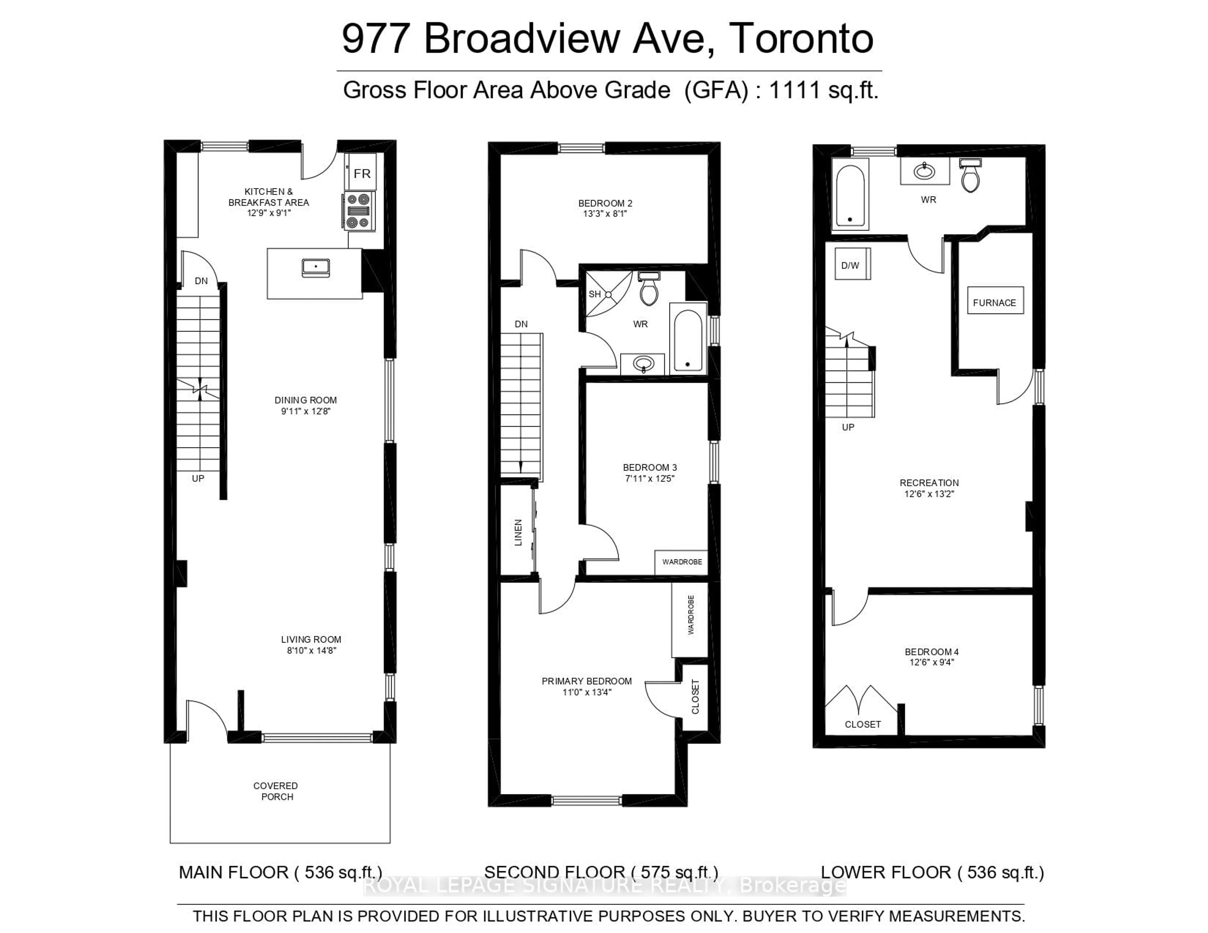 Floor plan for 977 Broadview Ave, Toronto Ontario M4K 2R9