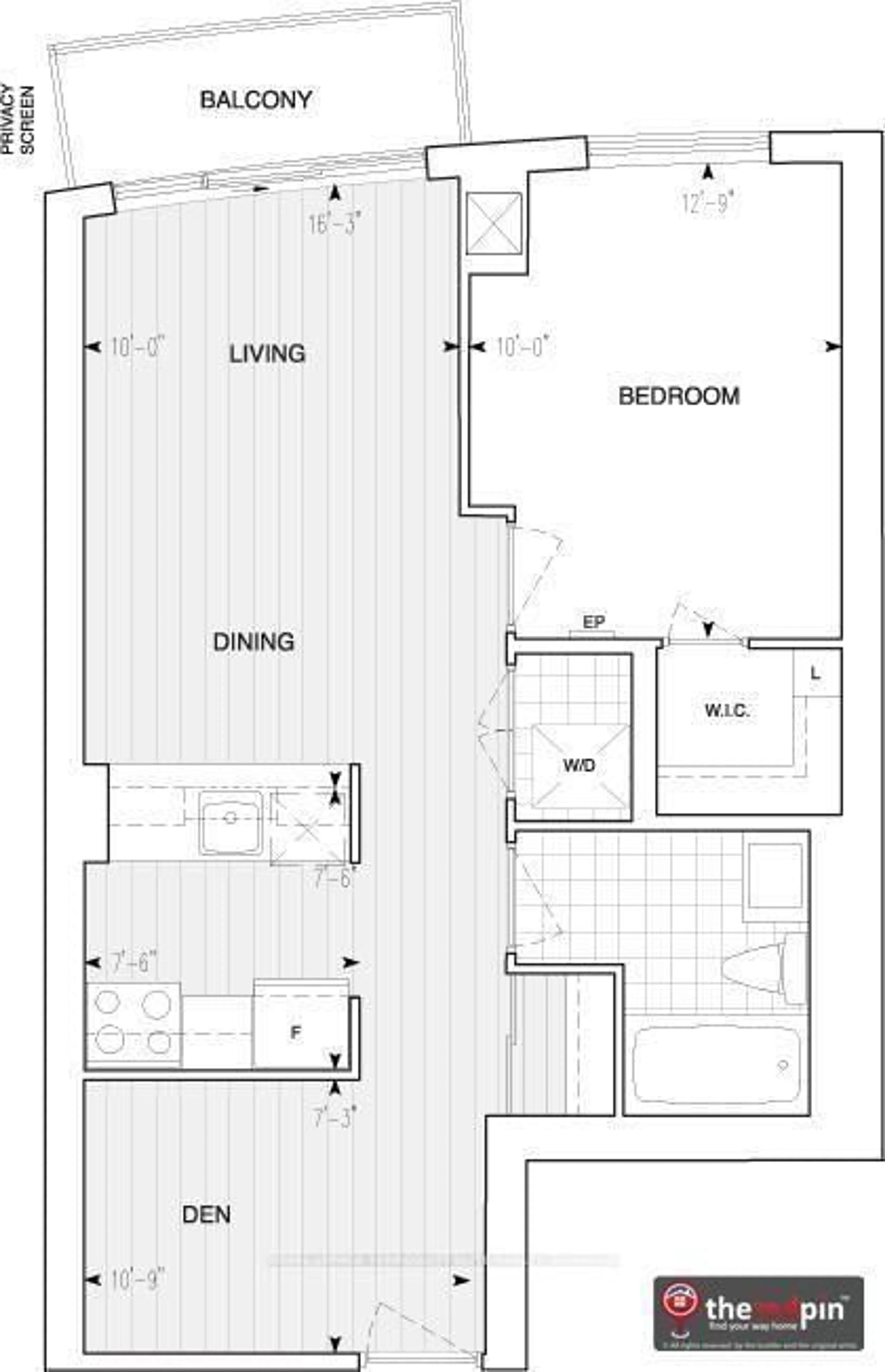 Floor plan for 125 Village Green Sq #3606, Toronto Ontario M1S 0G3