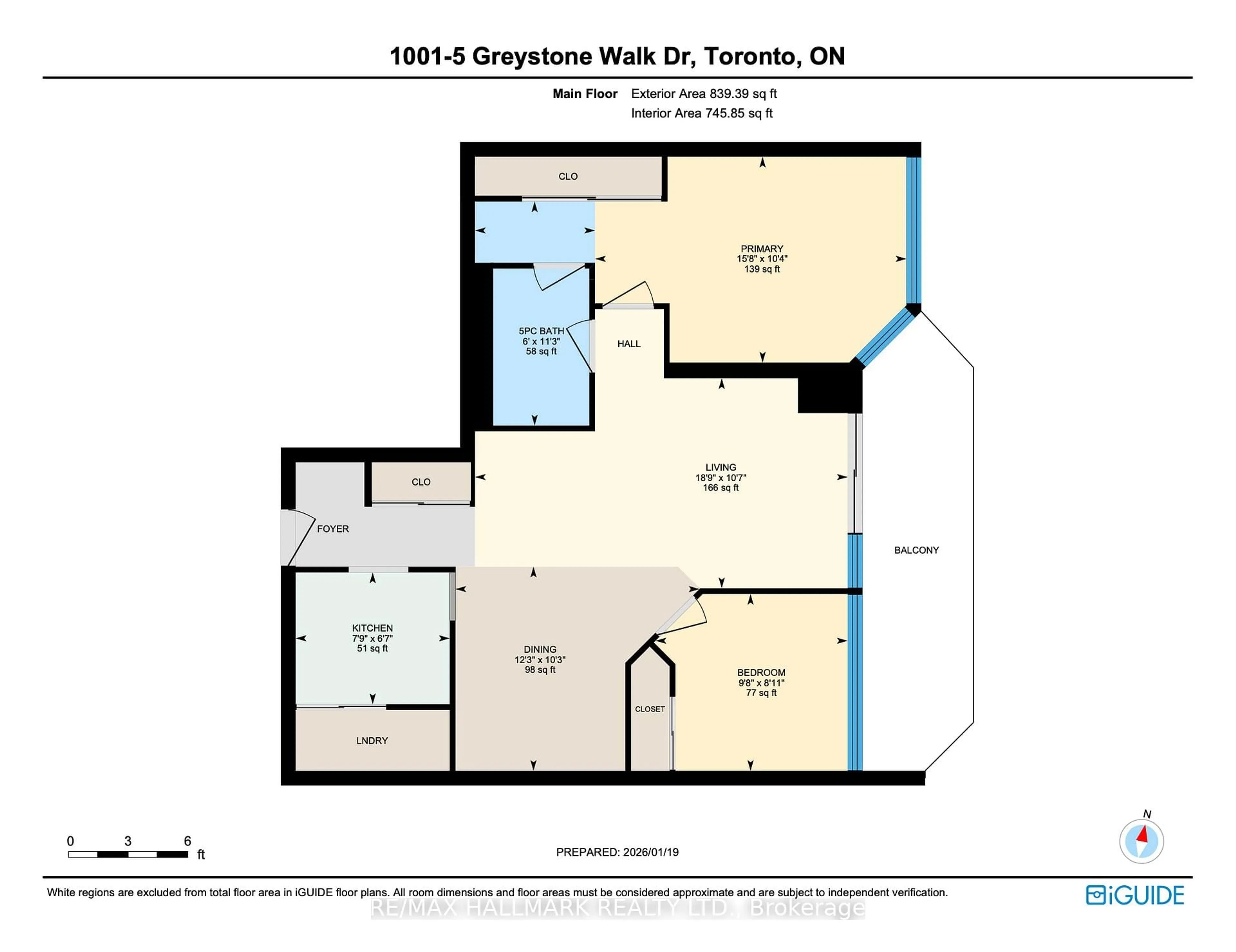 Floor plan for 5 Greystone Walk Dr #1001, Toronto Ontario M1K 5J5