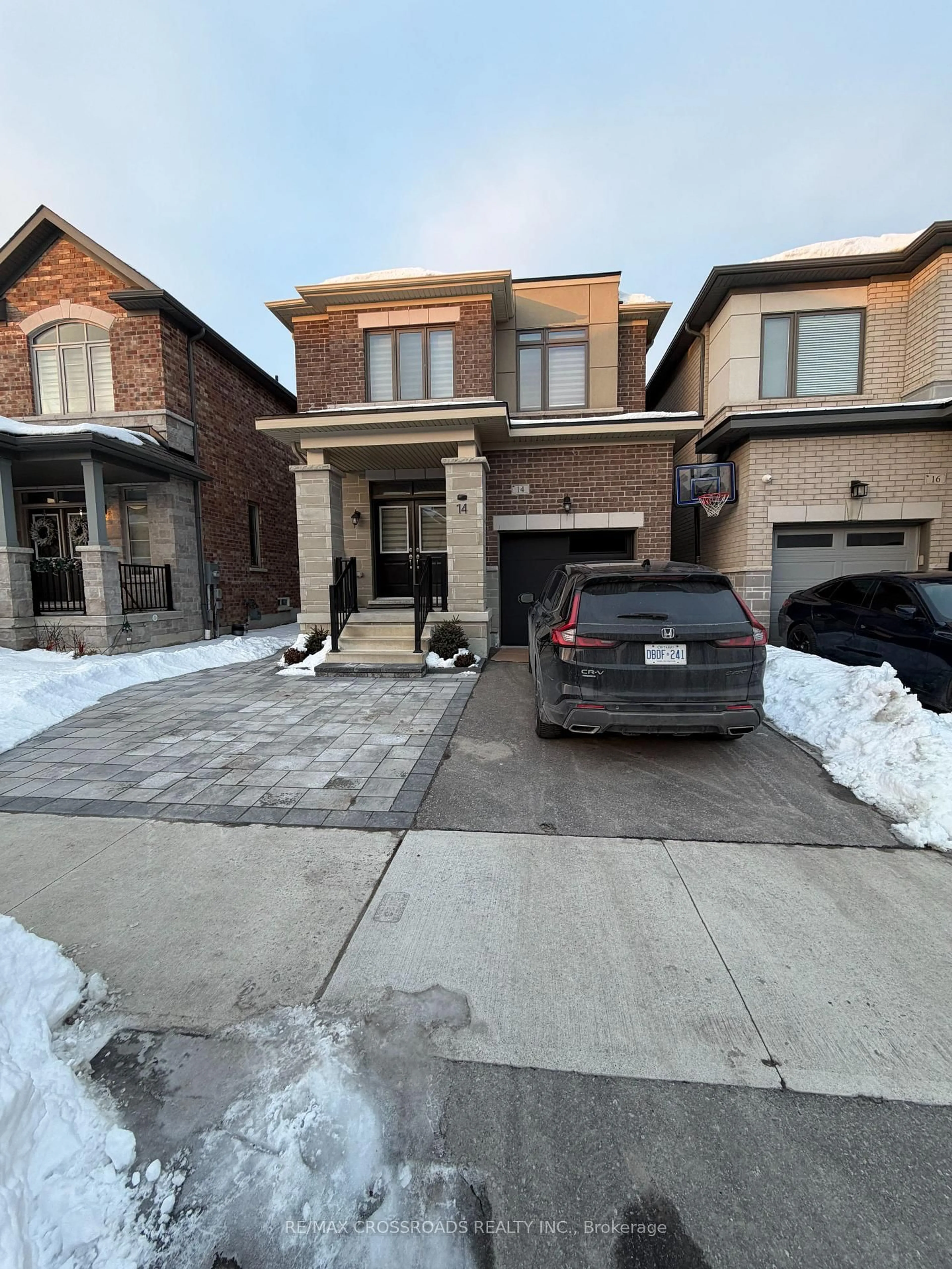 Home with brick exterior material, street for 14 Ogston Cres, Whitby Ontario L1P 0G9