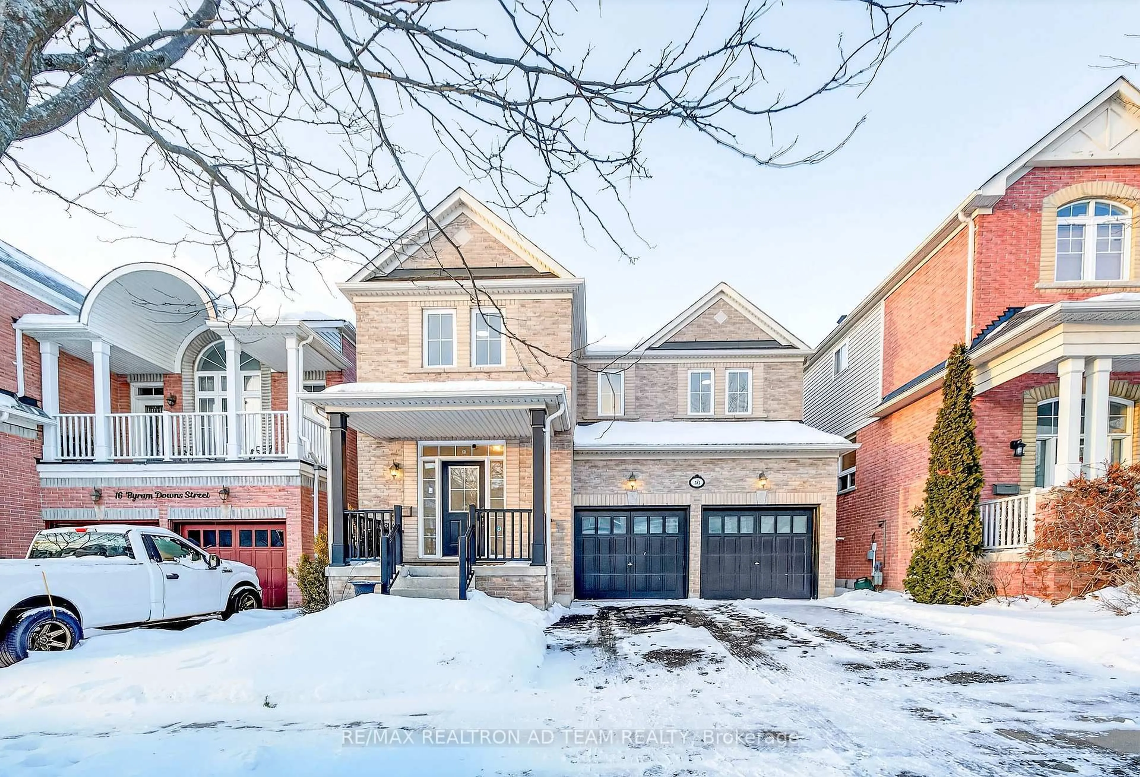 Home with brick exterior material, street for 18 Byram Downs St, Ajax Ontario L1Z 1R5