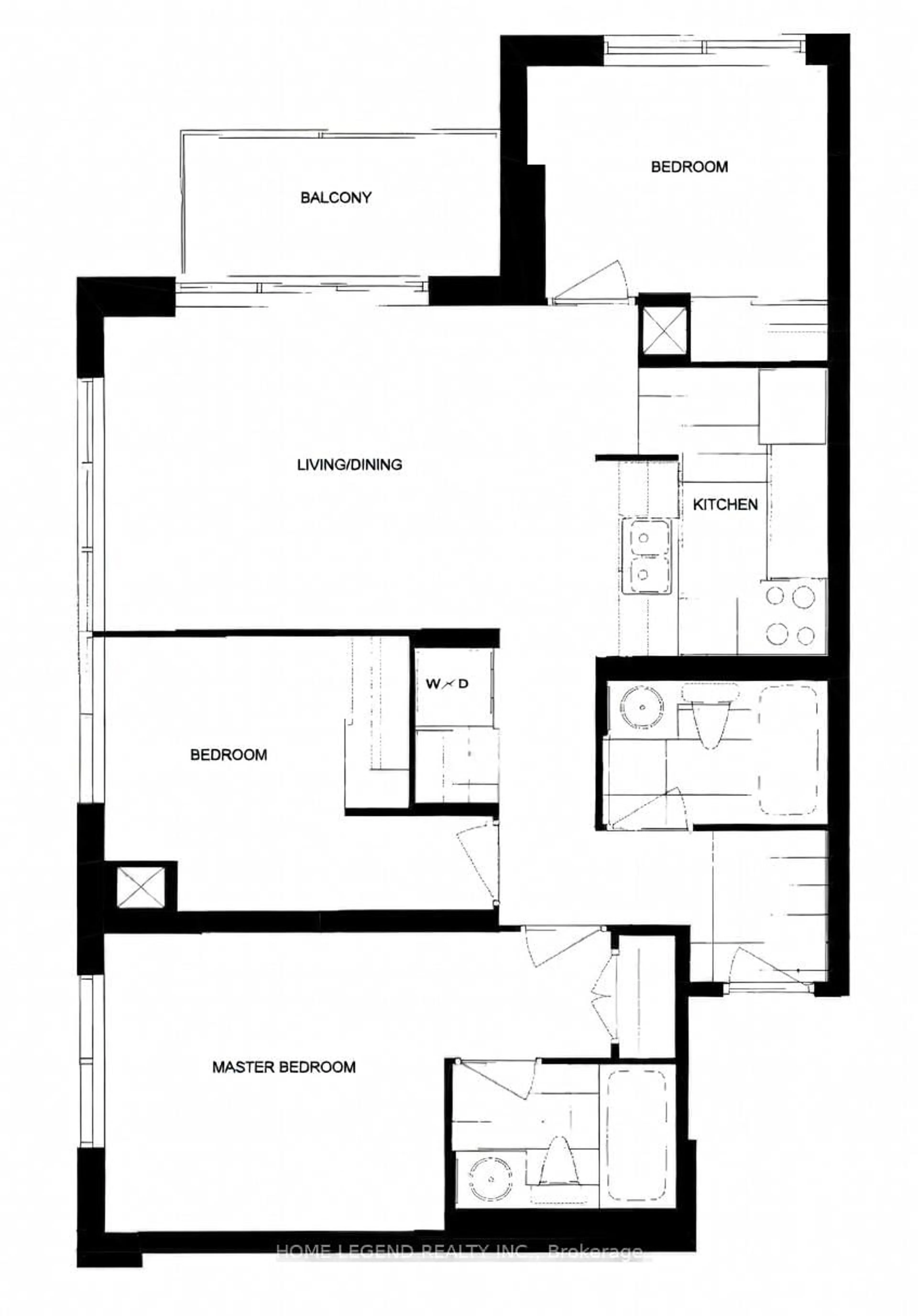 Floor plan for 70 Town Centre Crt #1002, Toronto Ontario M1P 0B2