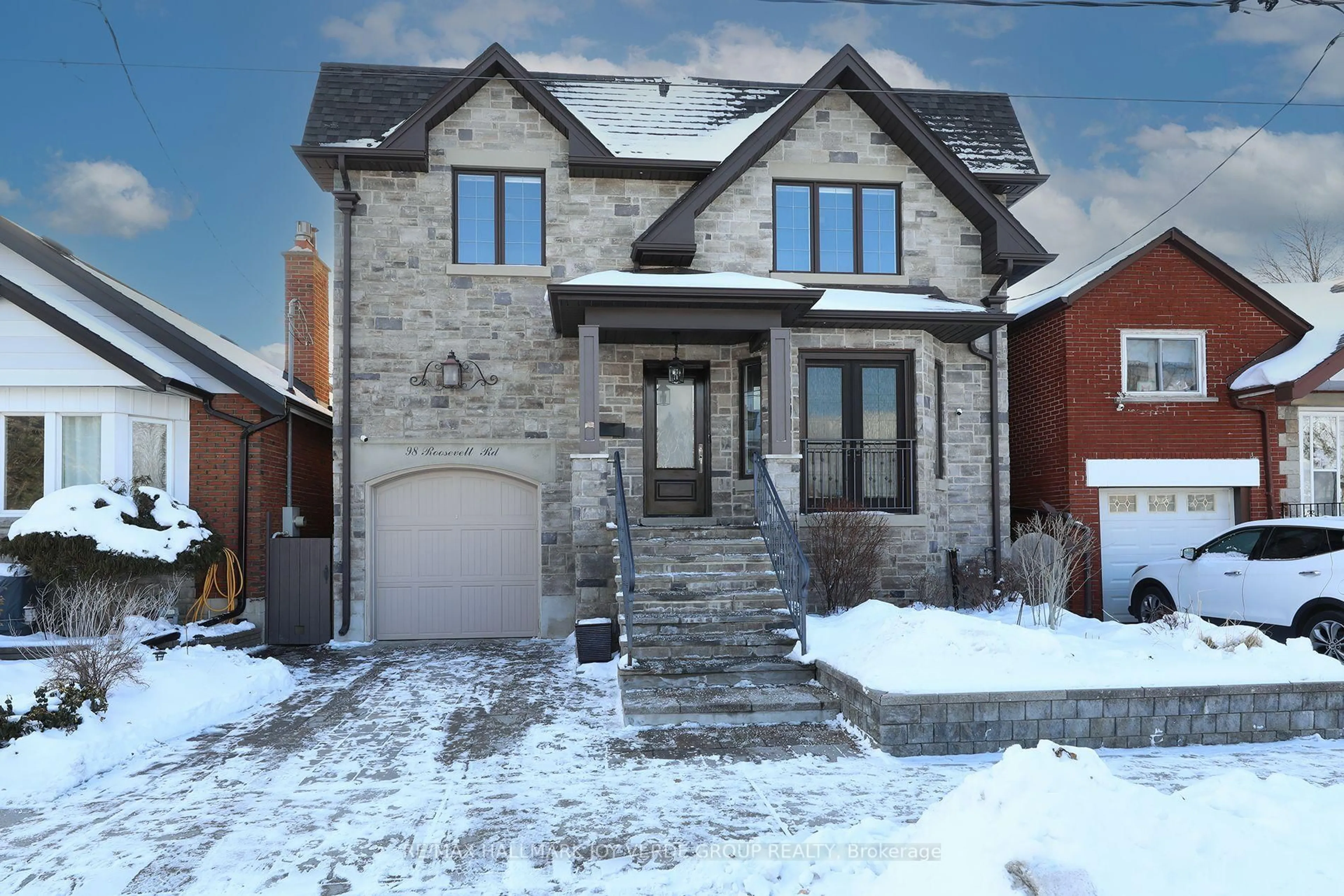 Home with brick exterior material, street for 98 Roosevelt Rd, Toronto Ontario M4J 4T9