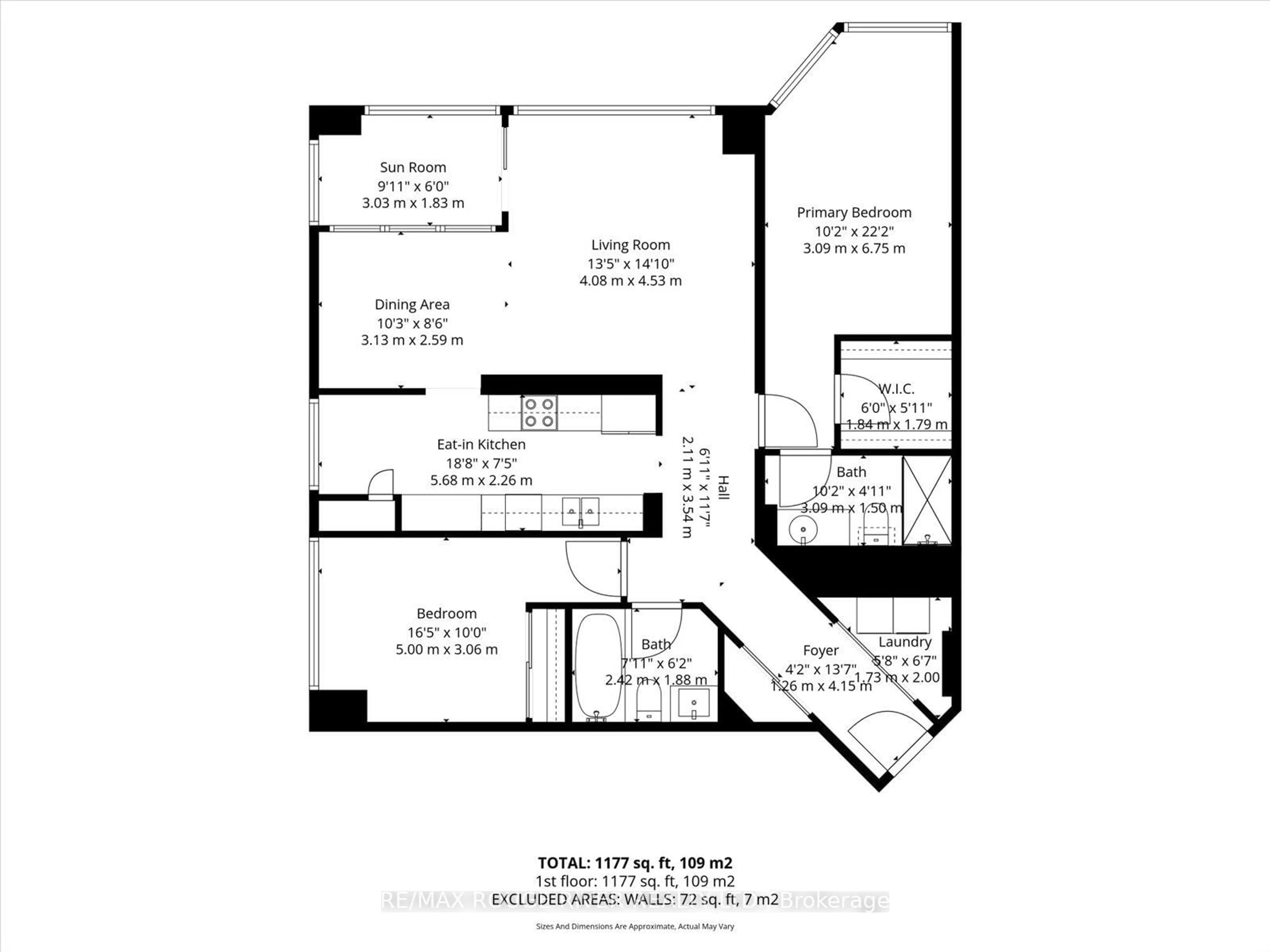 Floor plan for 712 Rossland Rd #312, Whitby Ontario L1N 9E8