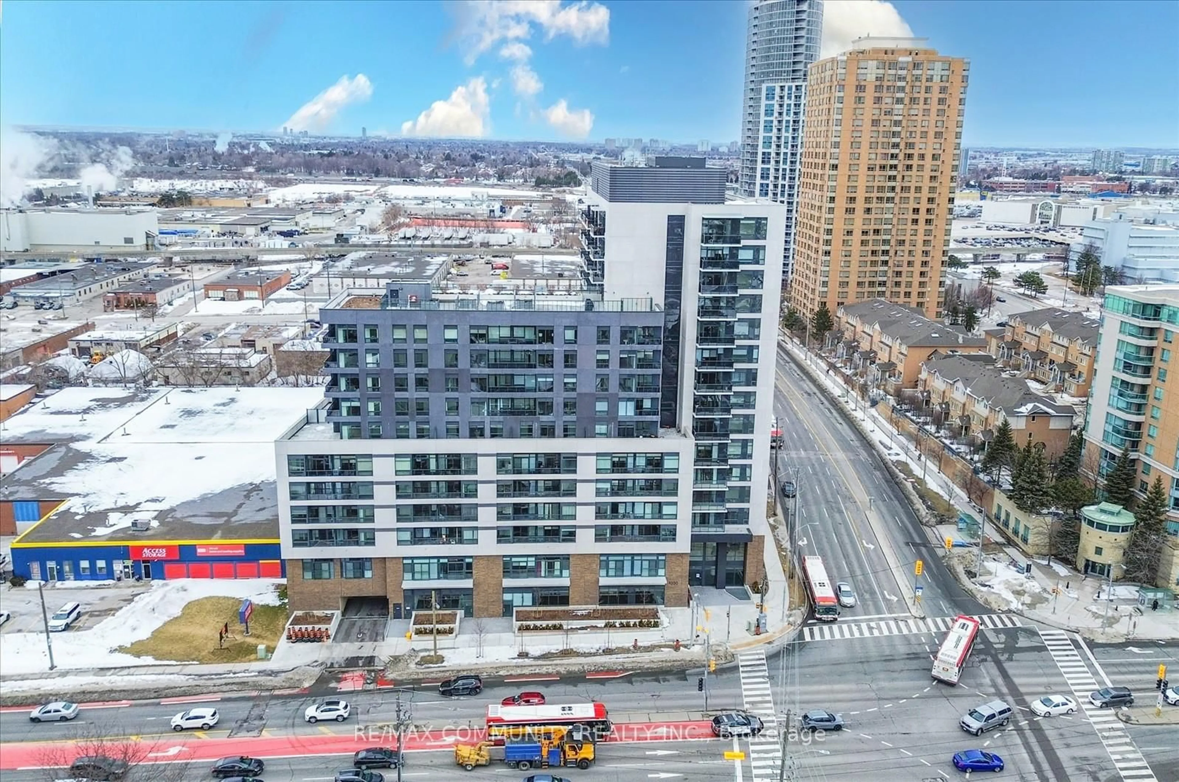 A pic from outside/outdoor area/front of a property/back of a property/a pic from drone, city buildings view from balcony for 1350 Ellesmere Rd #619, Toronto Ontario M1P 0G6