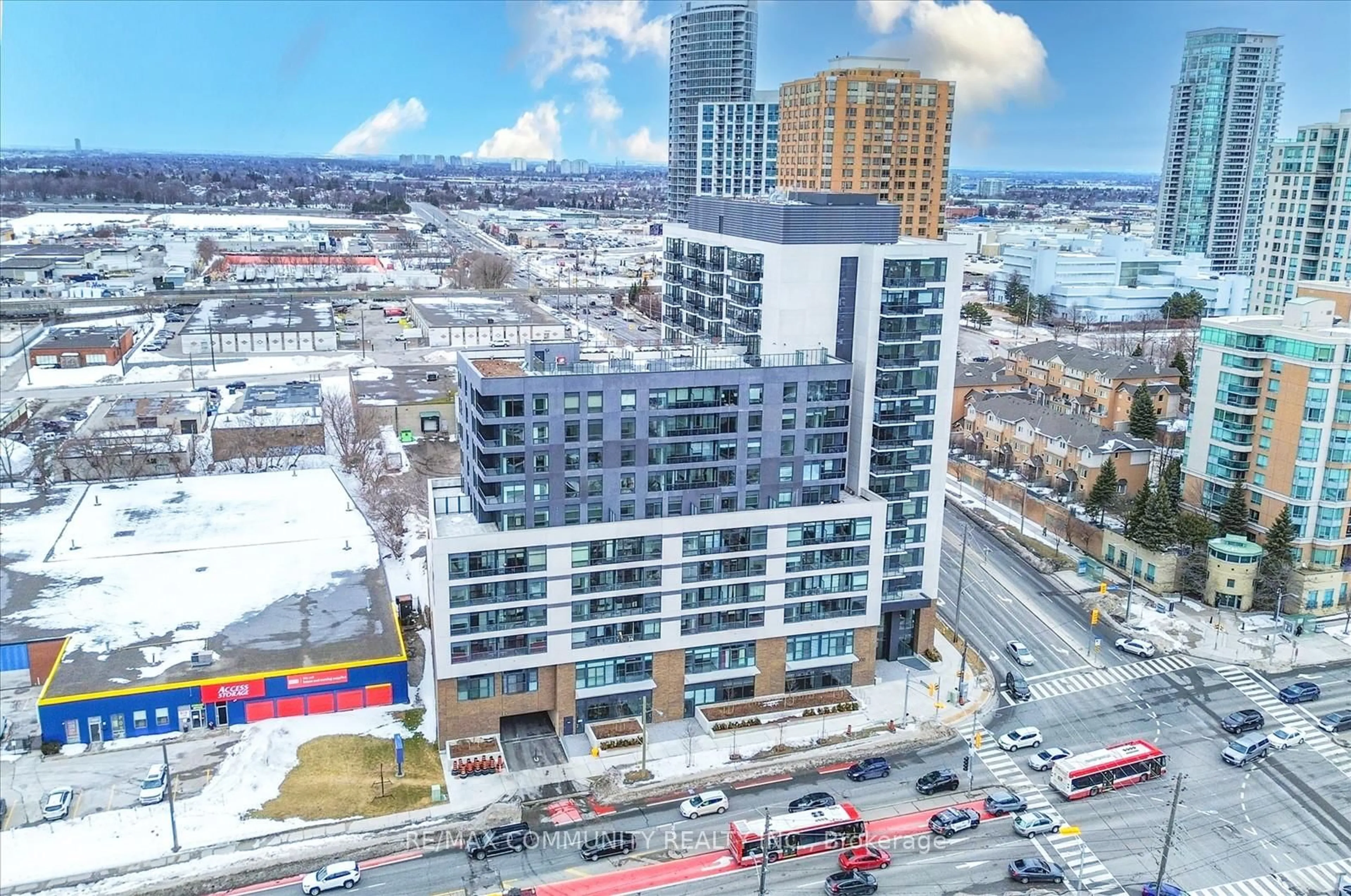 A pic from outside/outdoor area/front of a property/back of a property/a pic from drone, city buildings view from balcony for 1350 Ellesmere Rd #619, Toronto Ontario M1P 0G6
