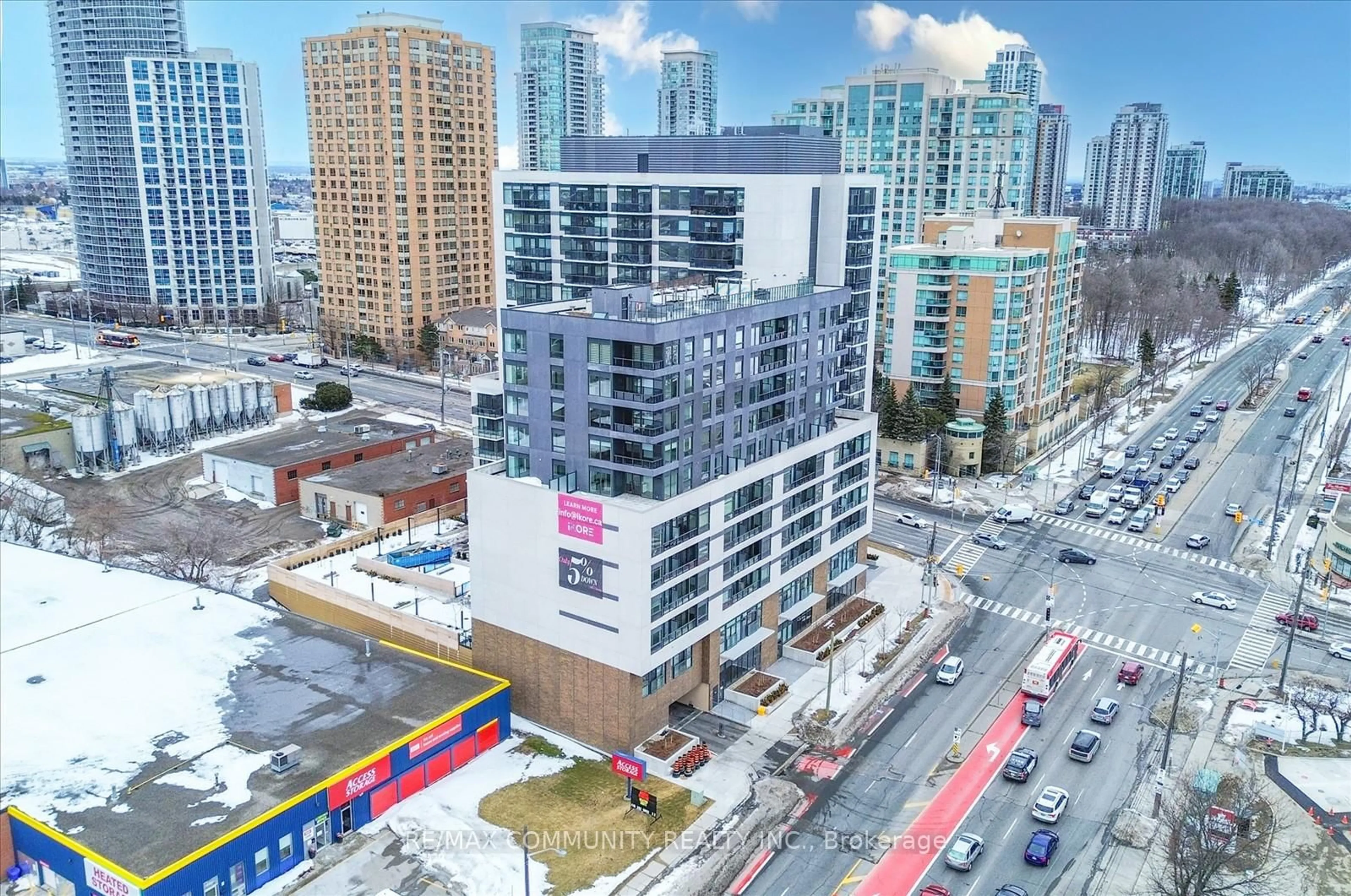 A pic from outside/outdoor area/front of a property/back of a property/a pic from drone, city buildings view from balcony for 1350 Ellesmere Rd #619, Toronto Ontario M1P 0G6