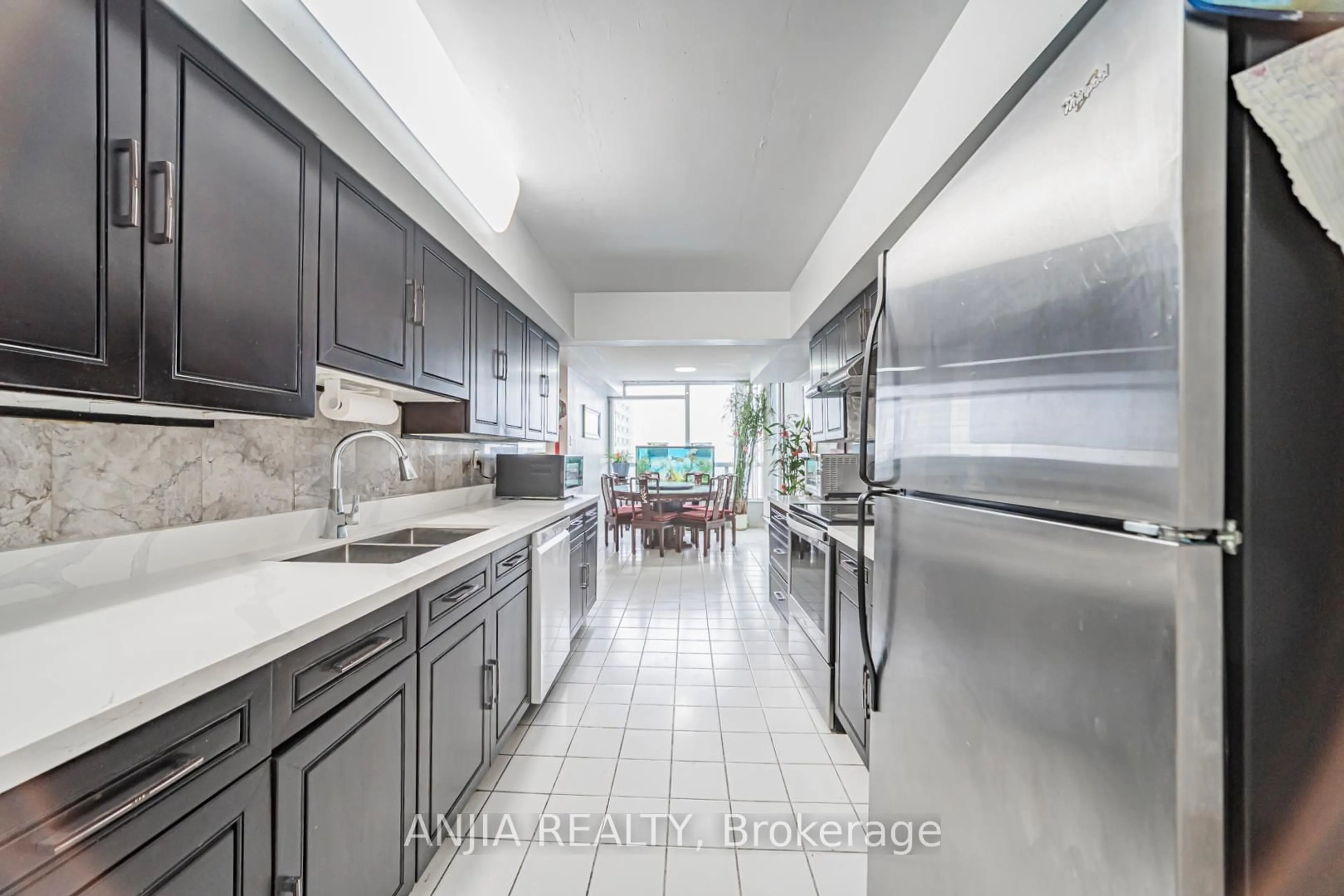 Contemporary kitchen, ceramic/tile floor for 4725 Sheppard Ave #703, Toronto Ontario M1S 5B2