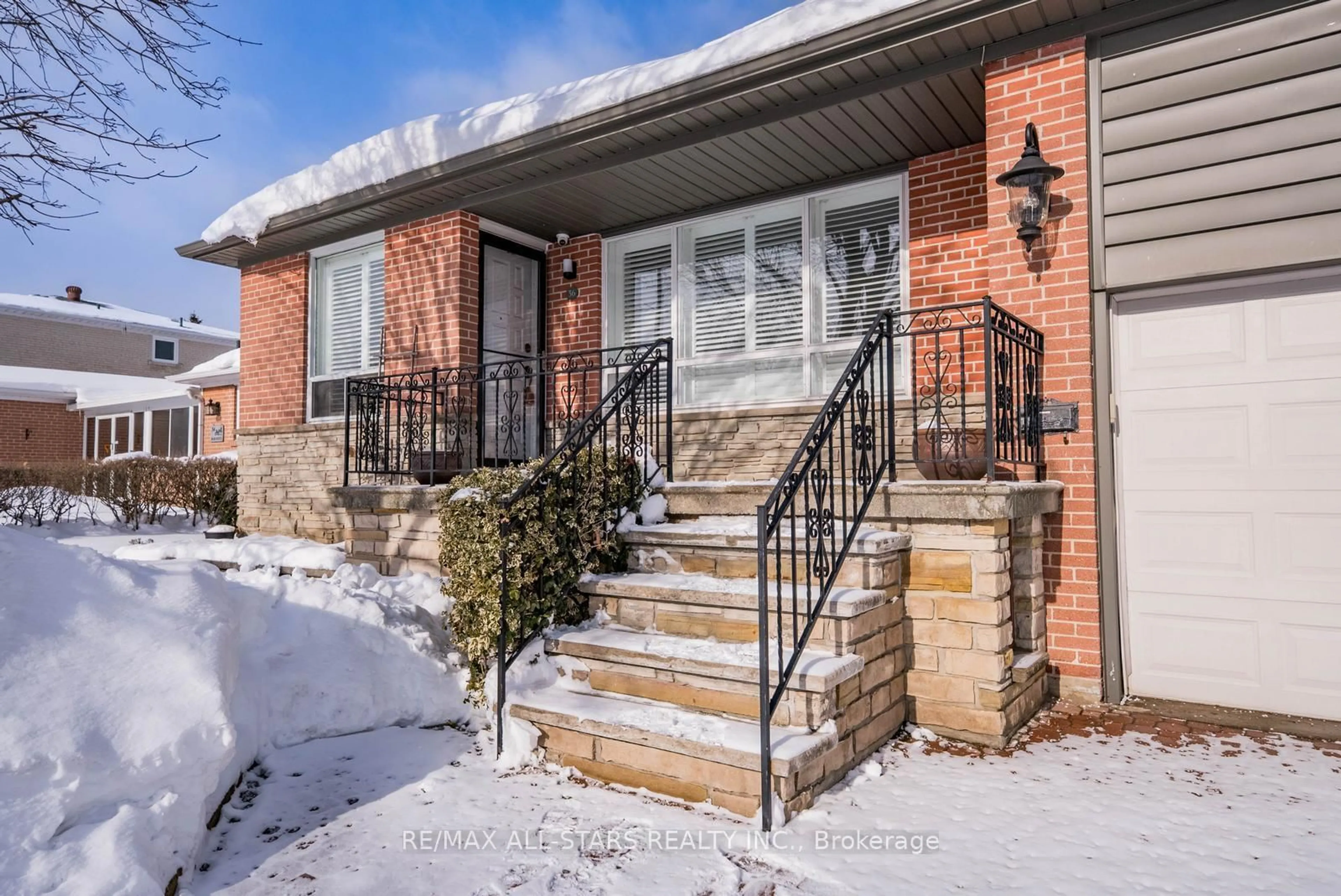 Home with brick exterior material, street for 36 Midcroft Dr, Toronto Ontario M1S 1X2