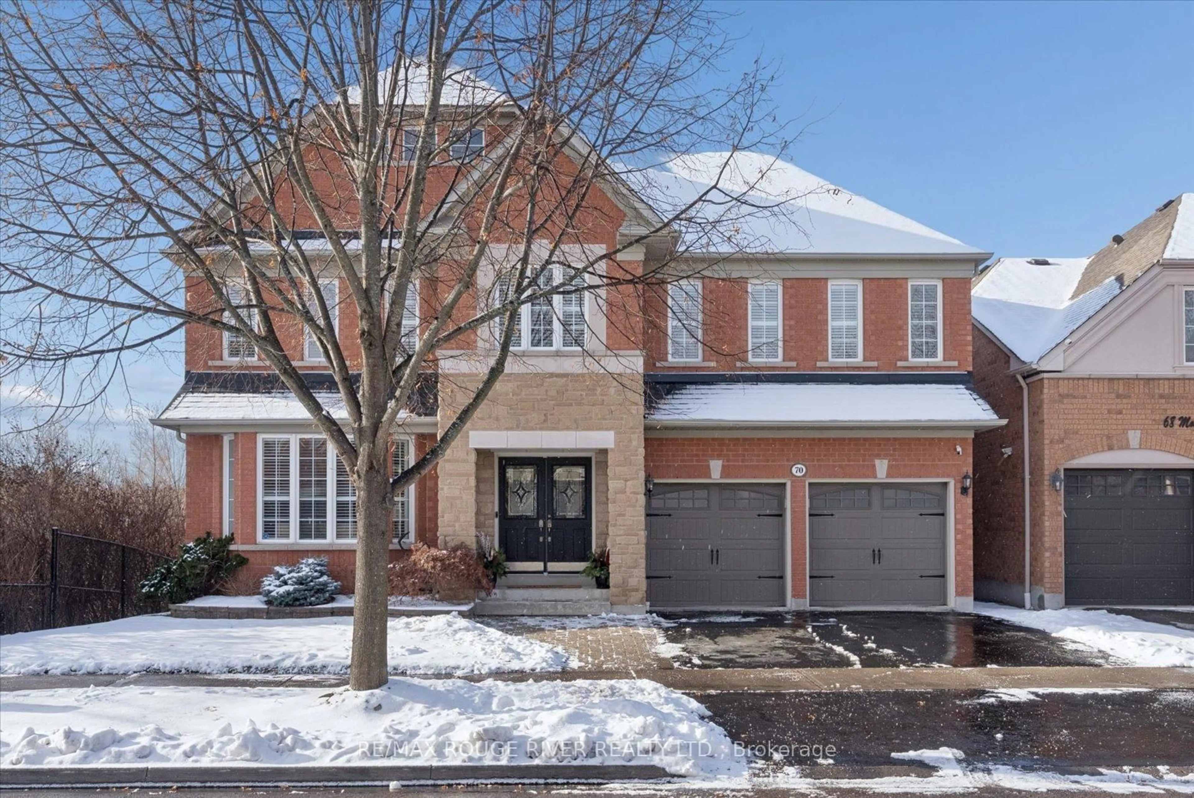 Home with brick exterior material, street for 70 Montebello Cres, Ajax Ontario L1T 4M9
