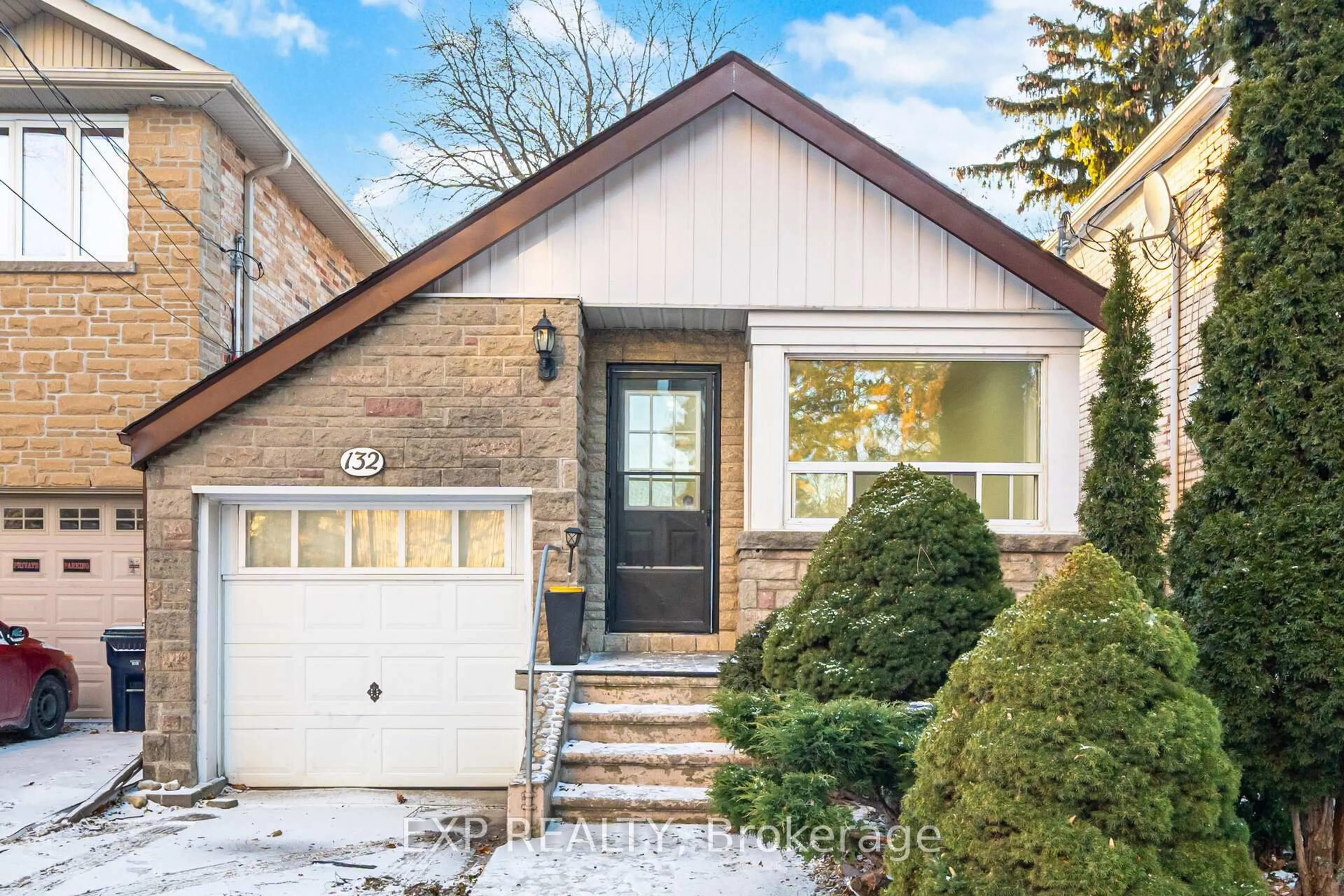 Home with brick exterior material, street for 132 Barrington Ave, Toronto Ontario M4C 4Z2