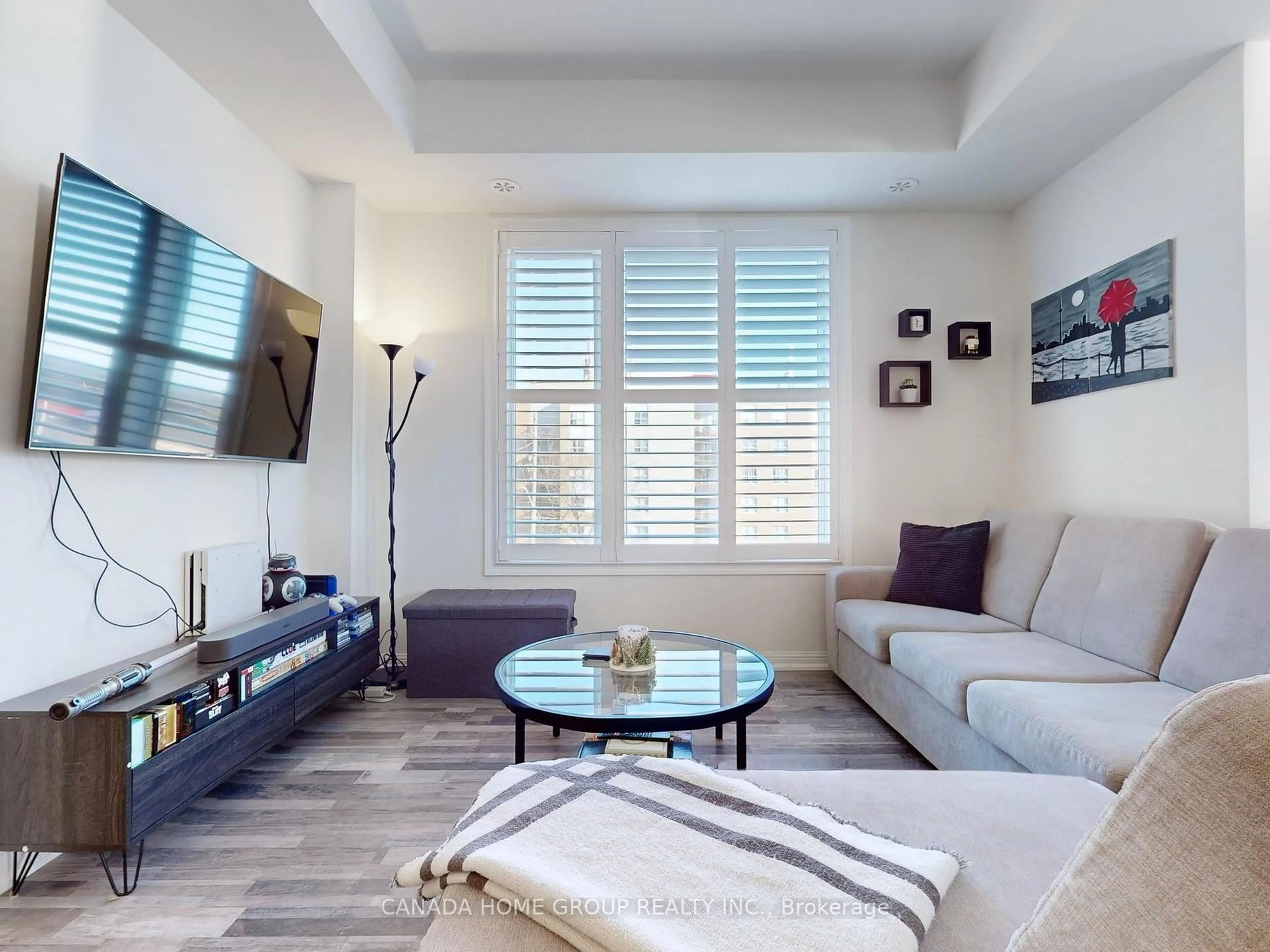 Living room with furniture, unknown for 1460 Whites Rd #214, Pickering Ontario L1V 1R4