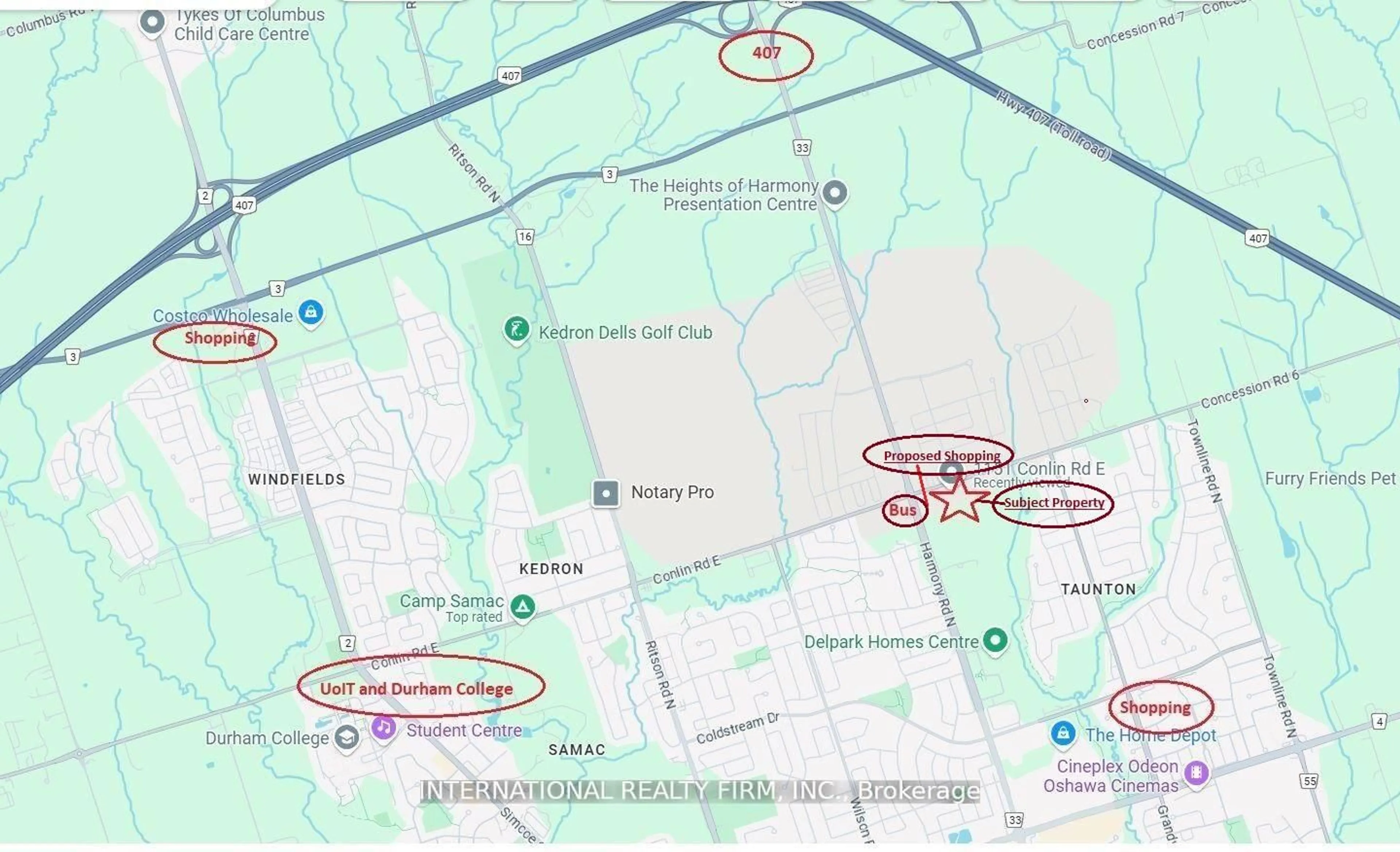 Picture of a map for 1151 Conlin Rd, Oshawa Ontario L1H 8L7